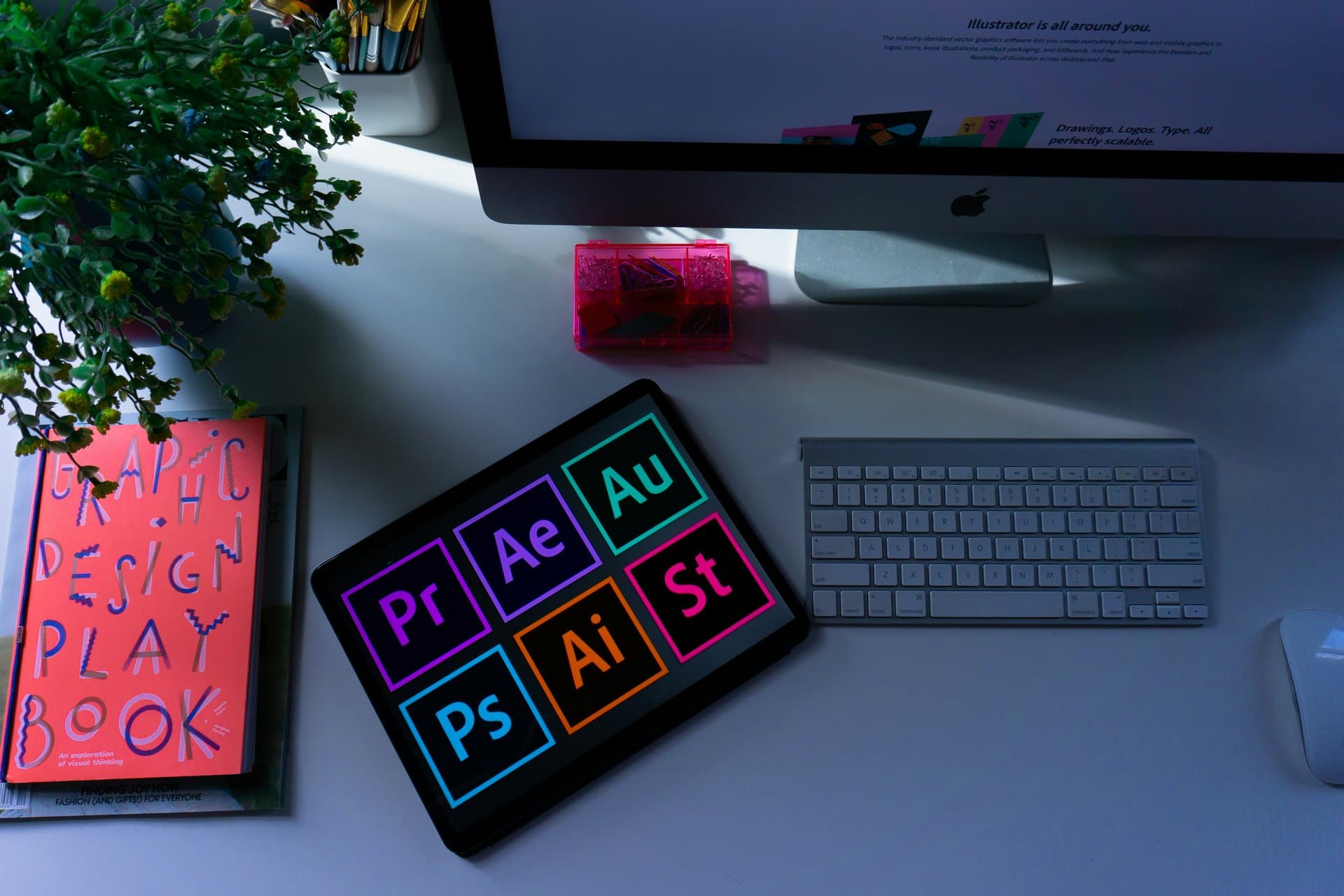 a case with all adobe product logos