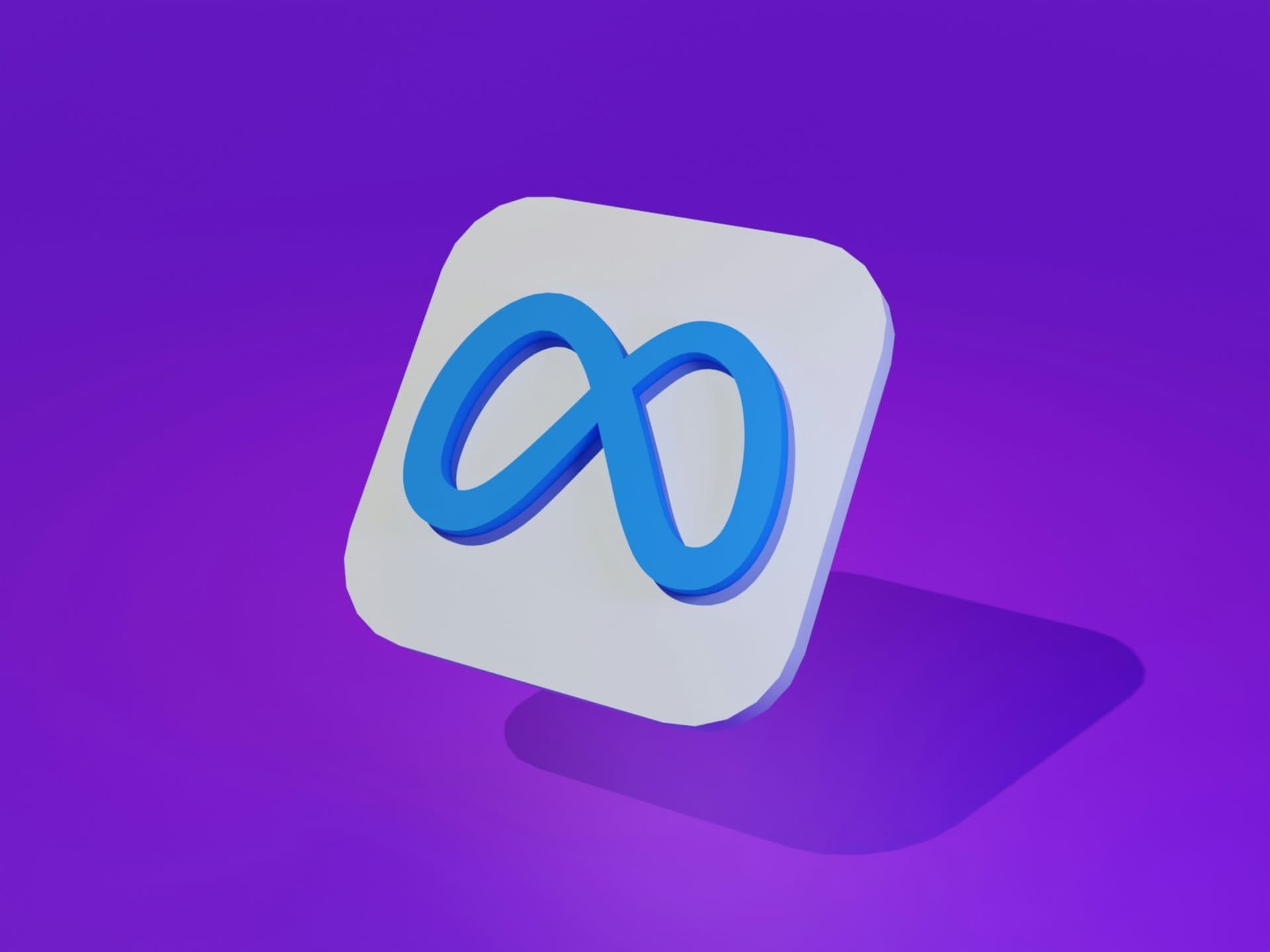 meta logo on purple background