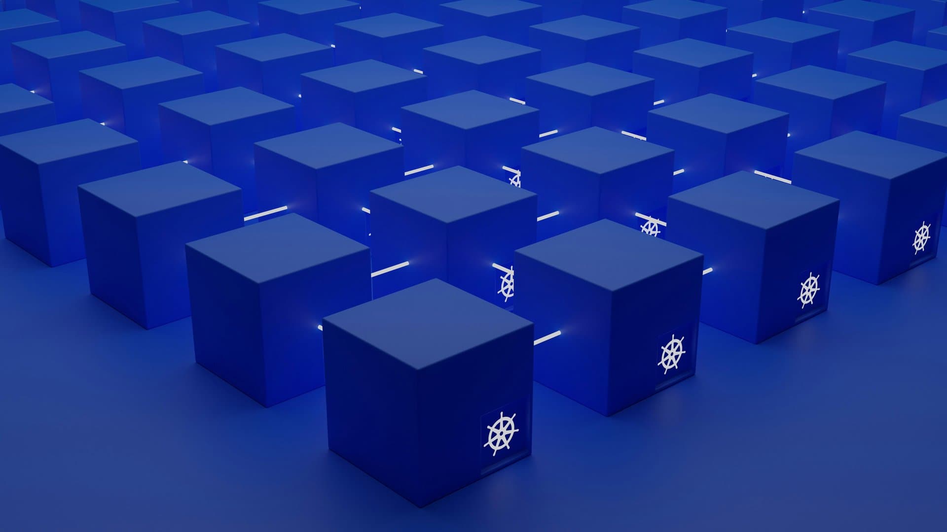 a grid of blue cubes