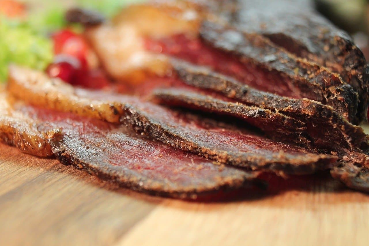 beef jerky on a plate