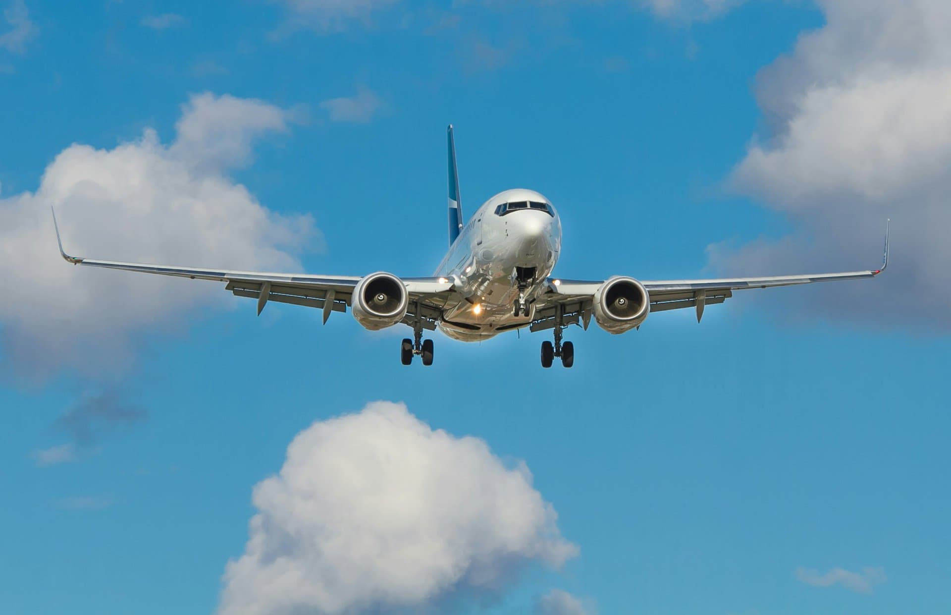 a Boeing airplane landing