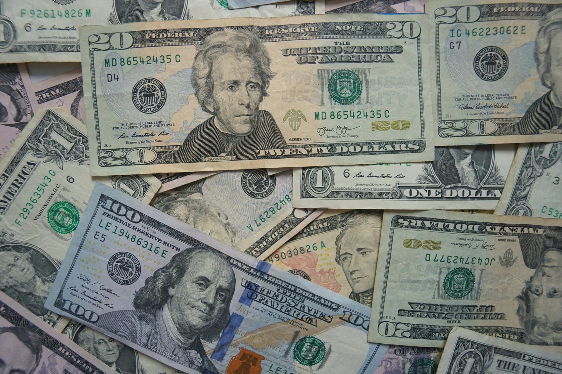a spread of banknotes
