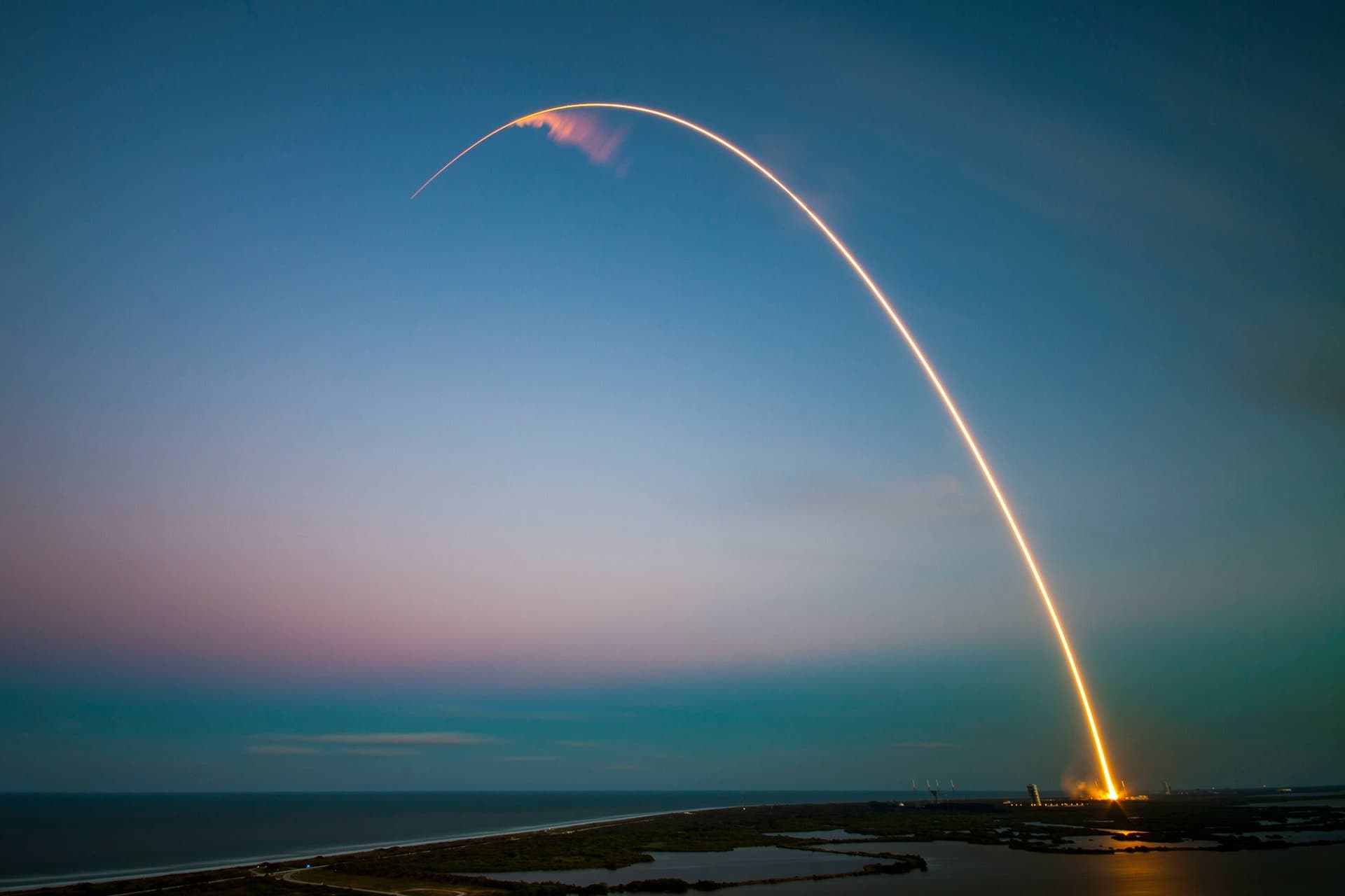 a spacecraft leaving the base