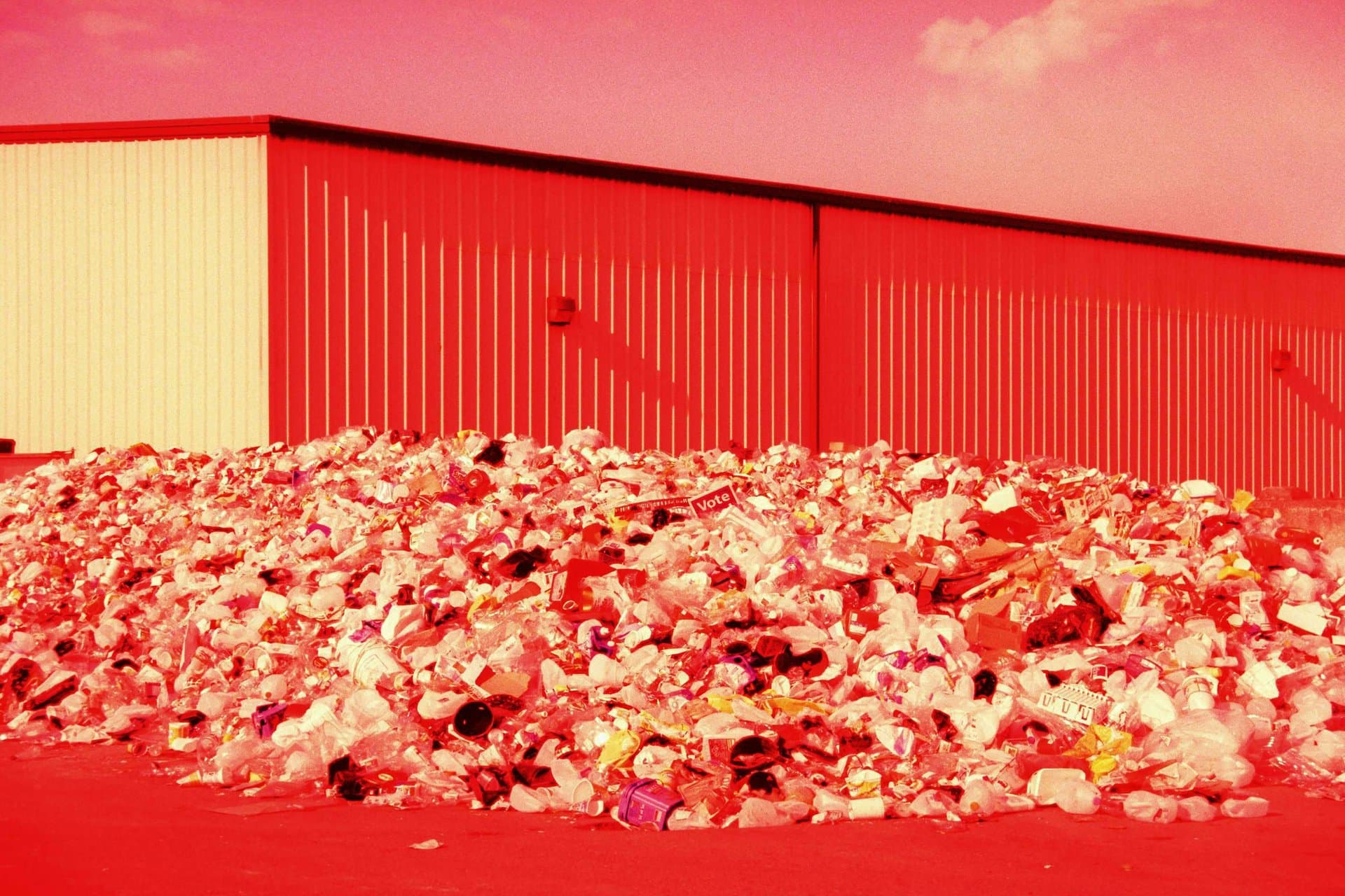 a collage of waste