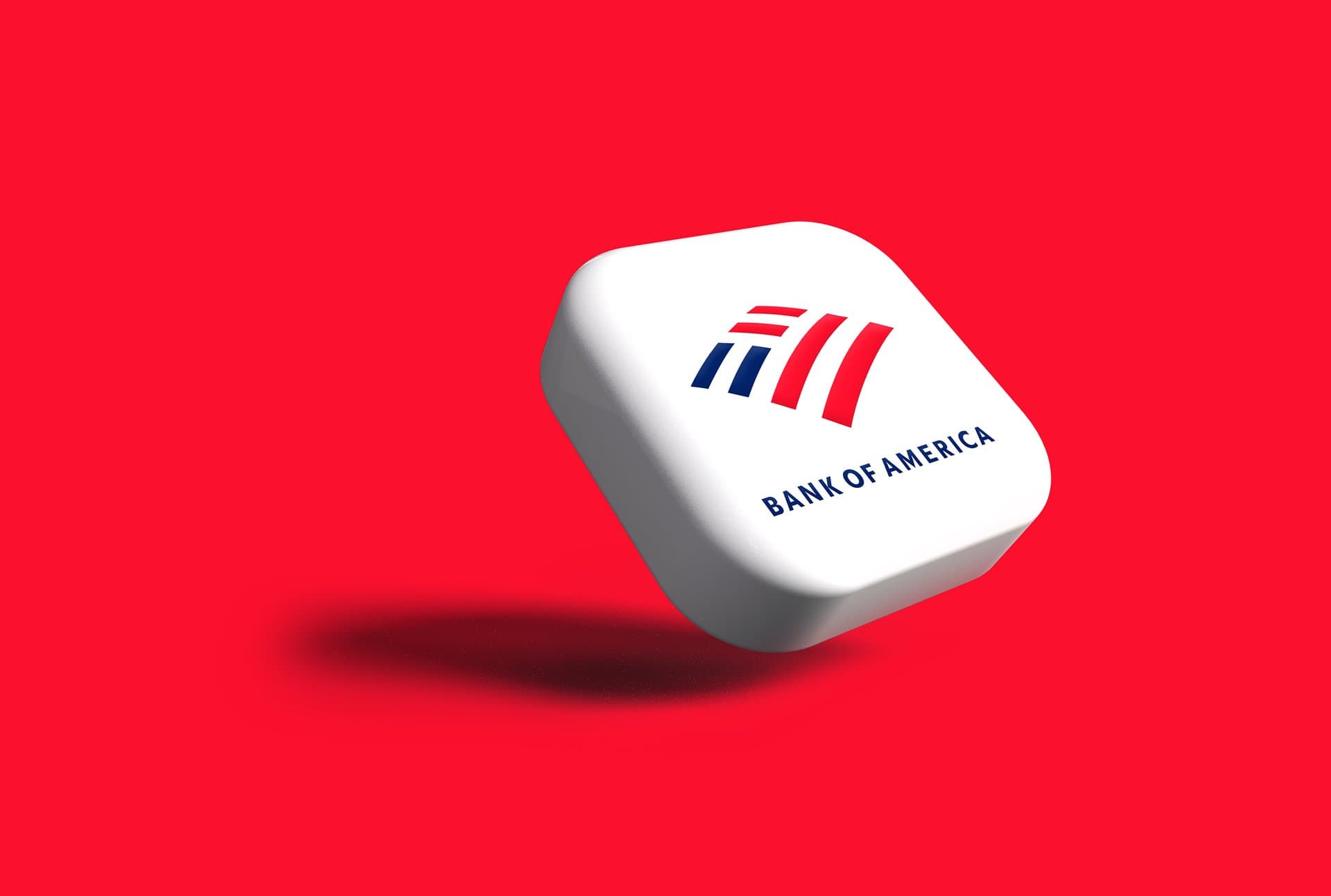 a logo on red background