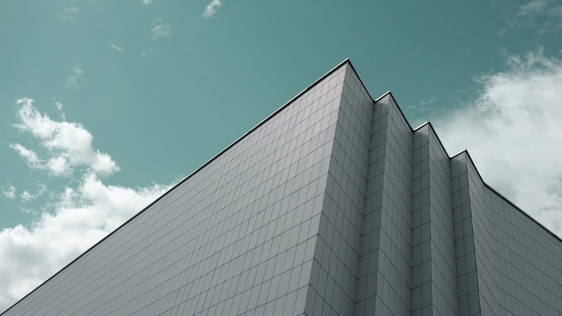 a grey concrete building