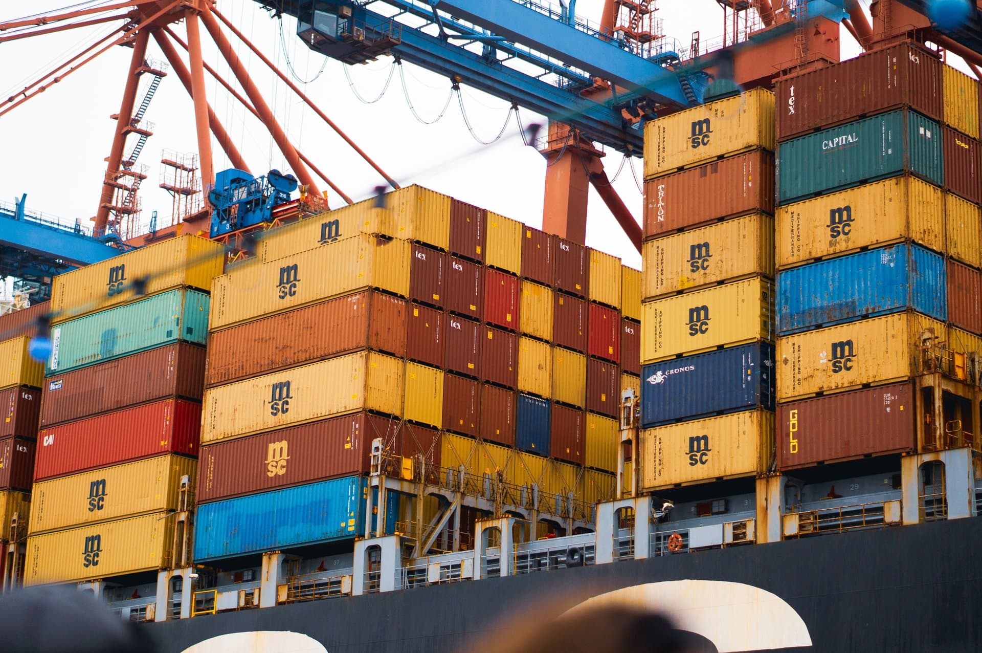 cargo containers on a ship