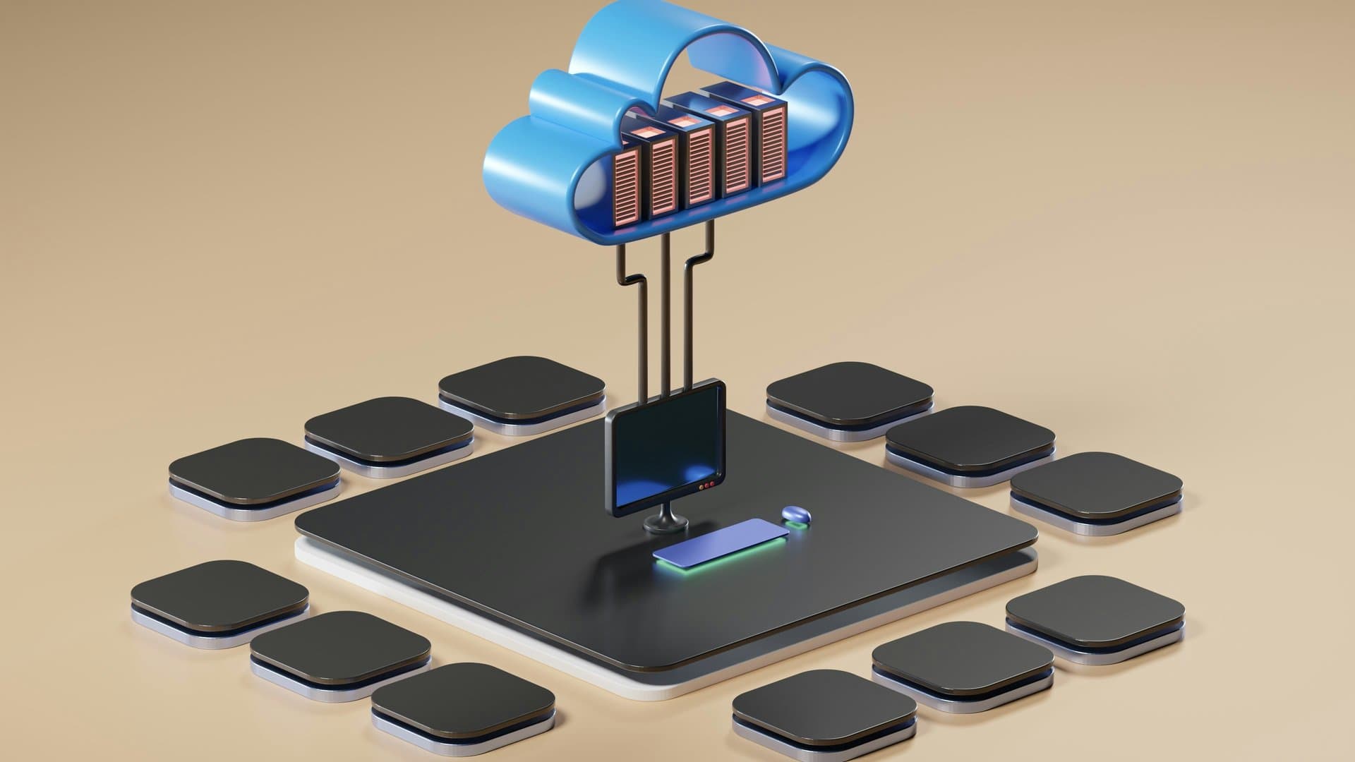 a 3d illustration of clouds