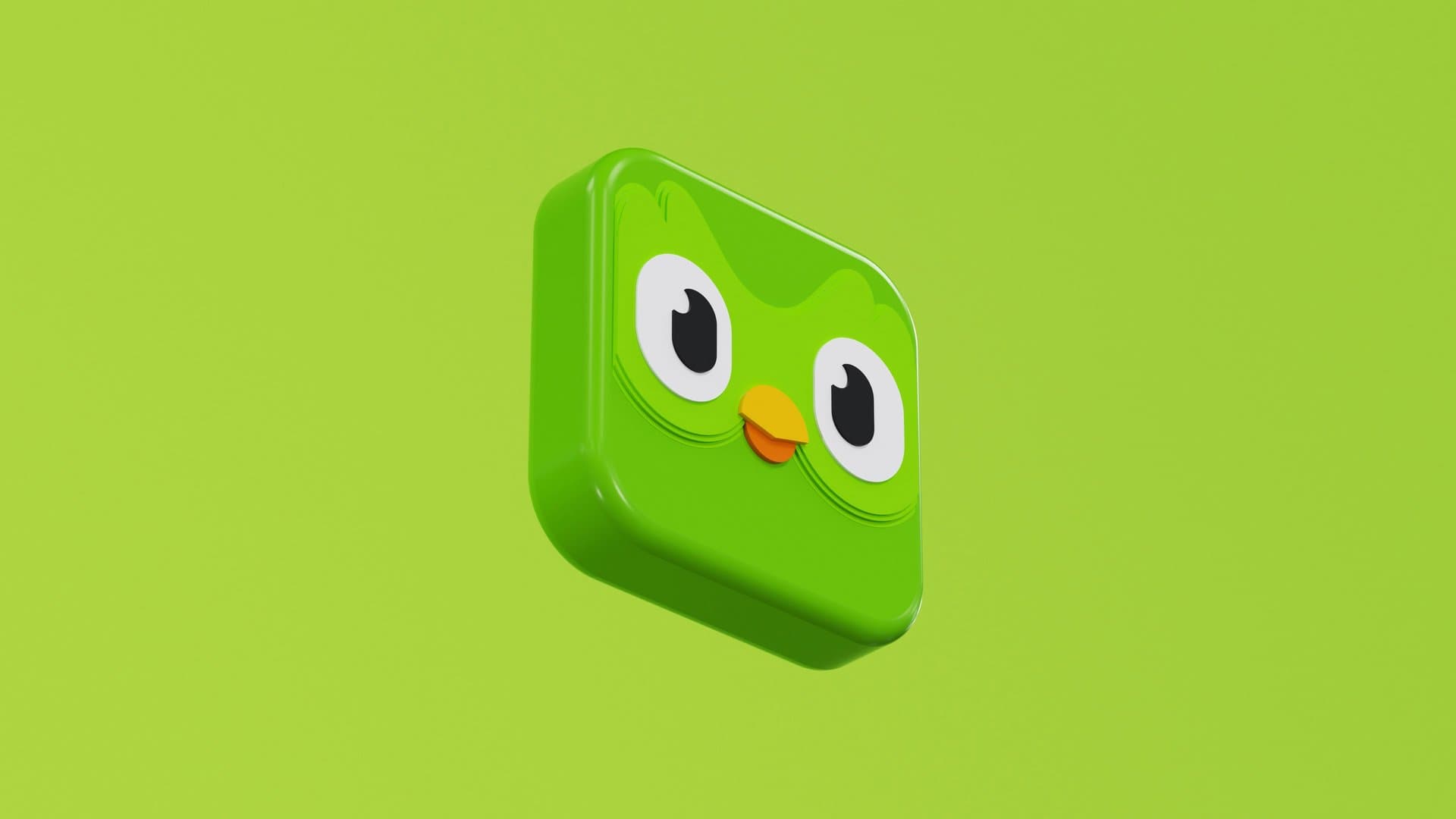 a green background with duolingo owl logo