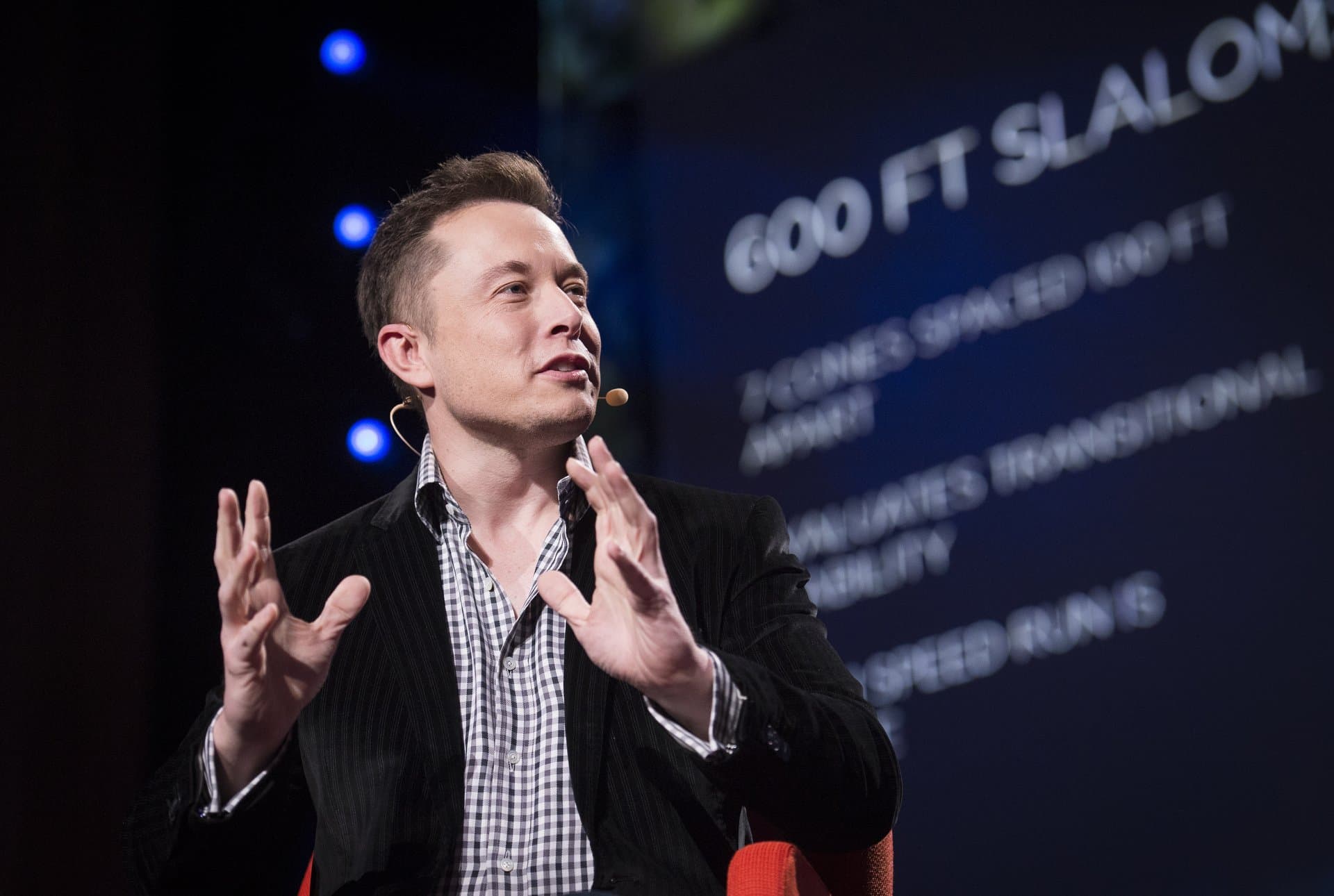 Elon musk speaking at an event