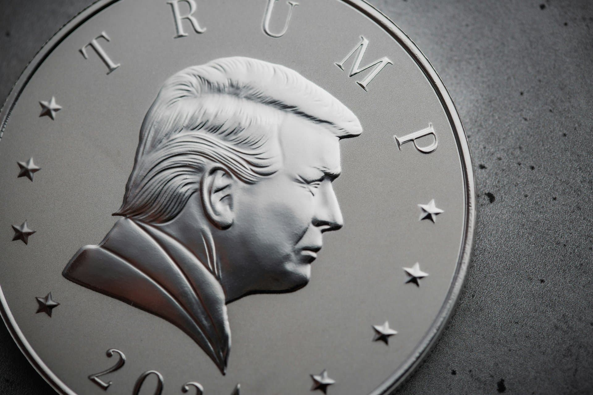 trump on a coin