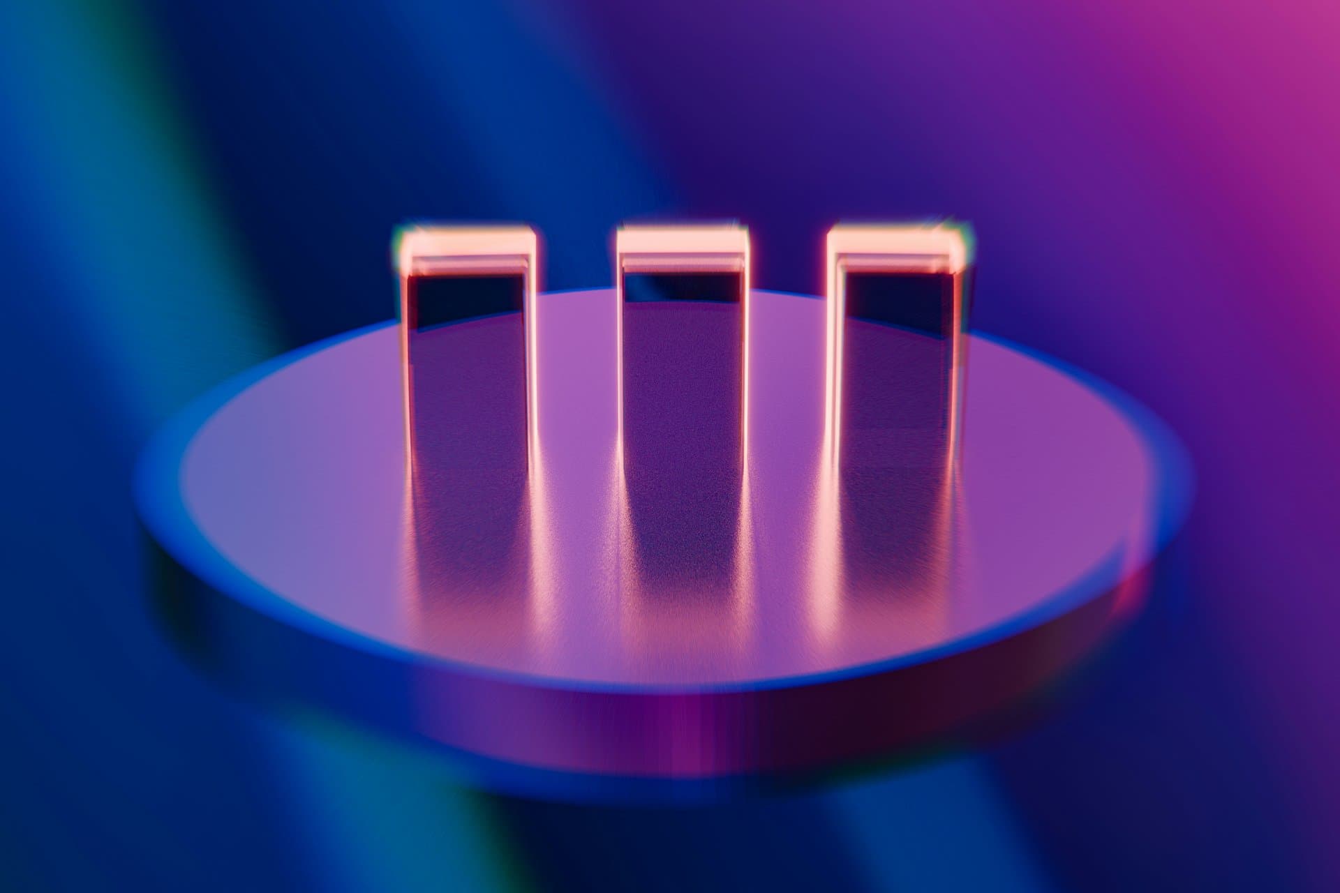 a bright purple cube object