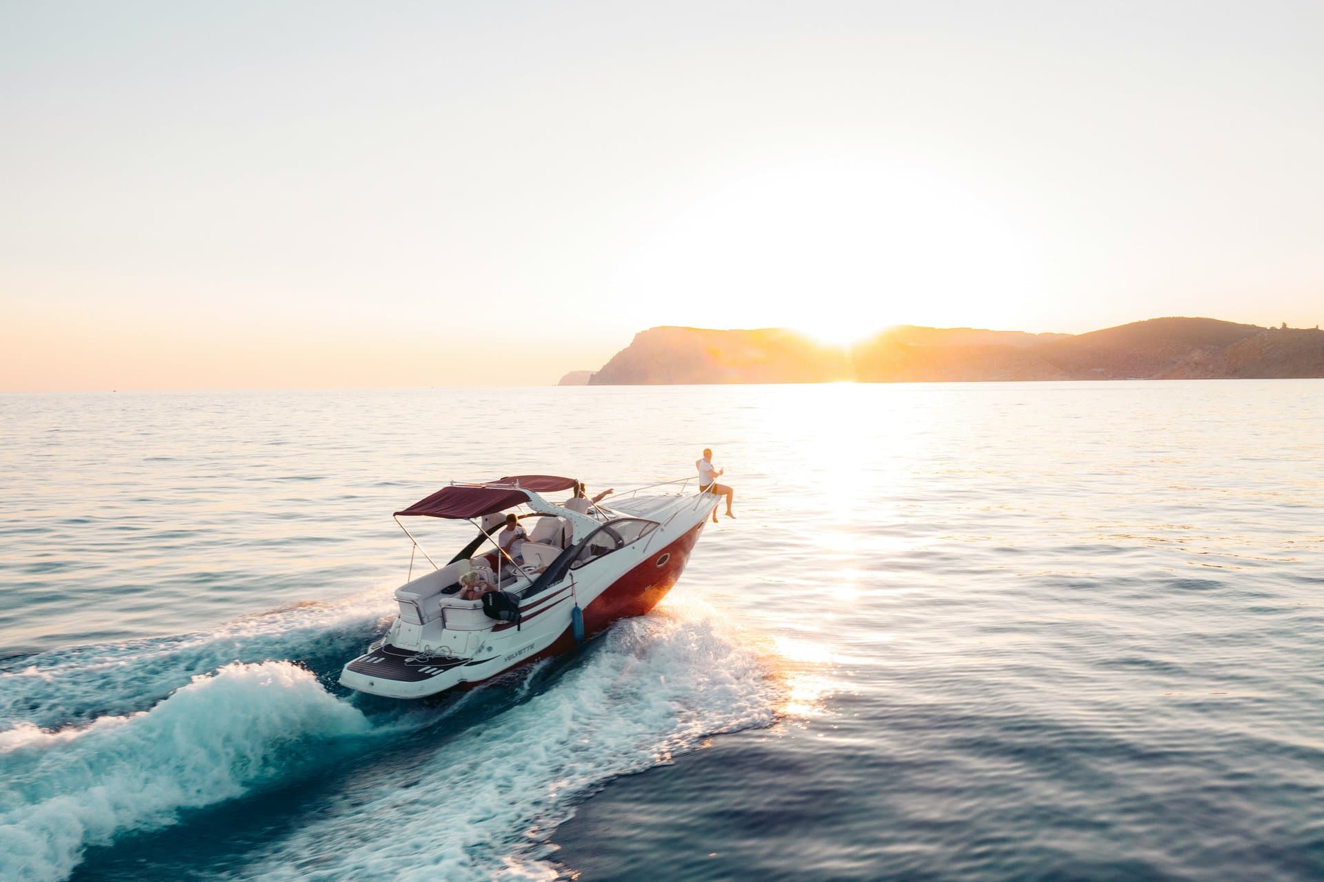 a speedboat at sea
