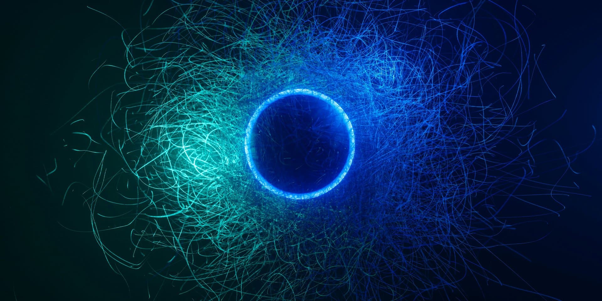a blackhole like structure with light rays 