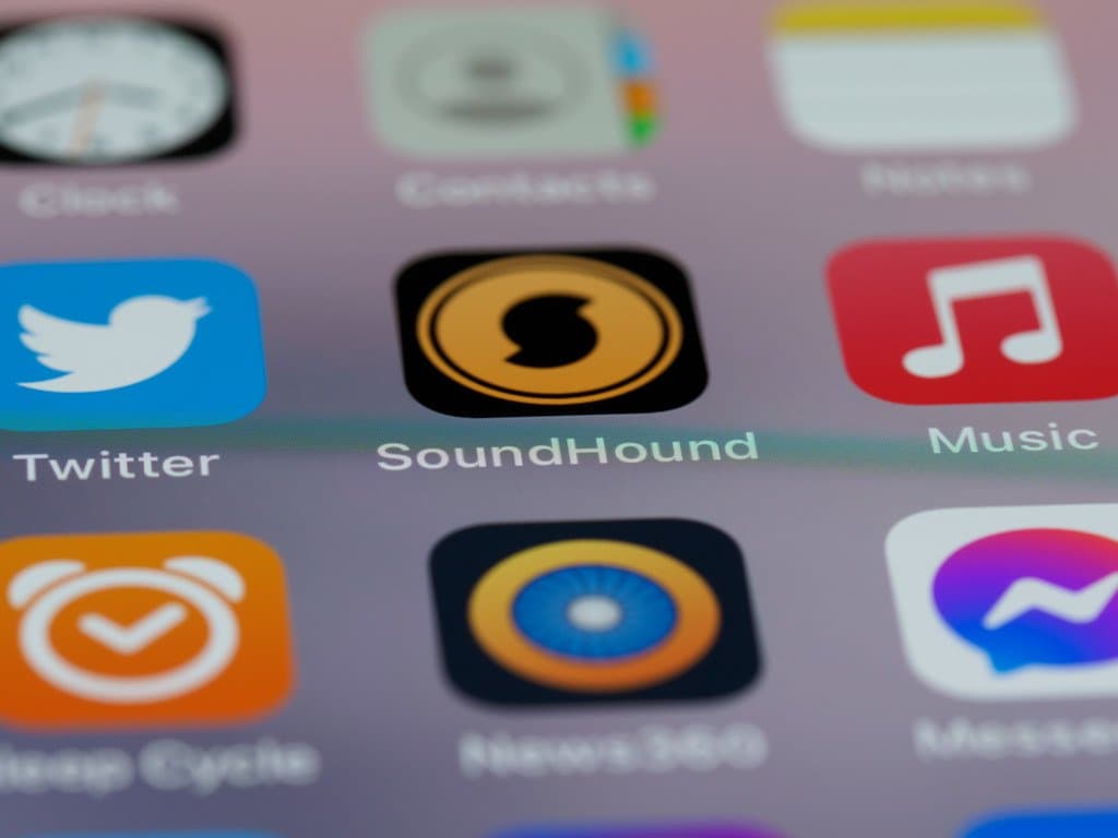 Soundhound logo on smartphone screen