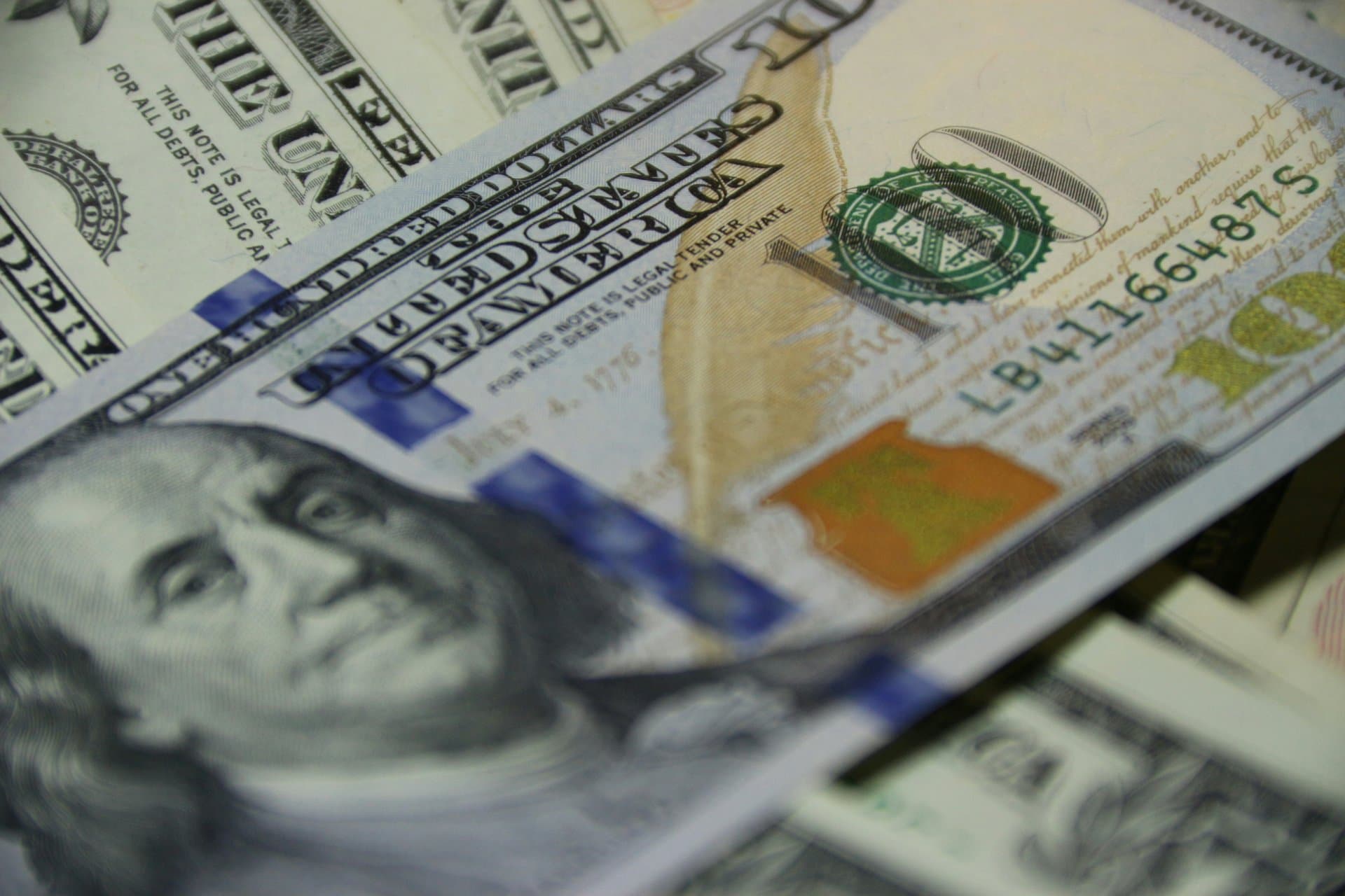 zoom in shot of dollar