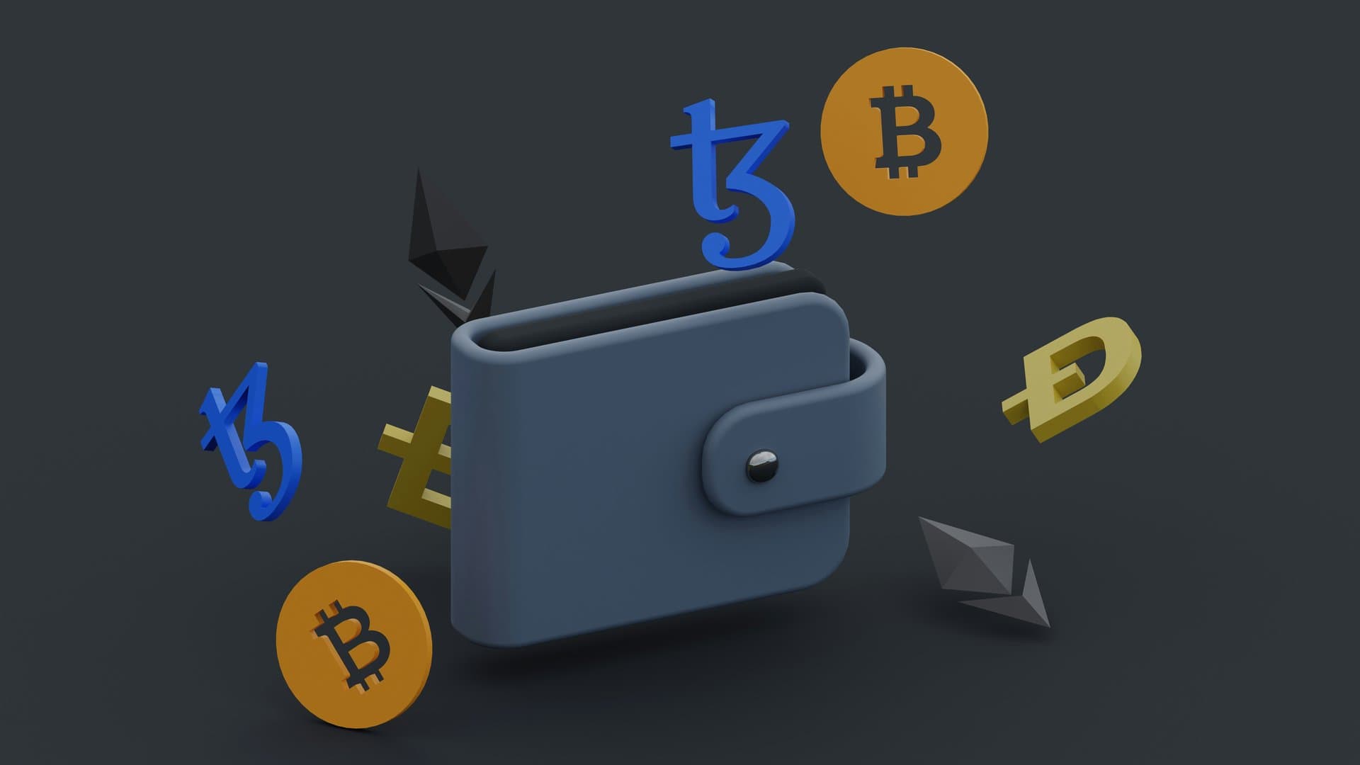 a 3d illlustration of crypto coins