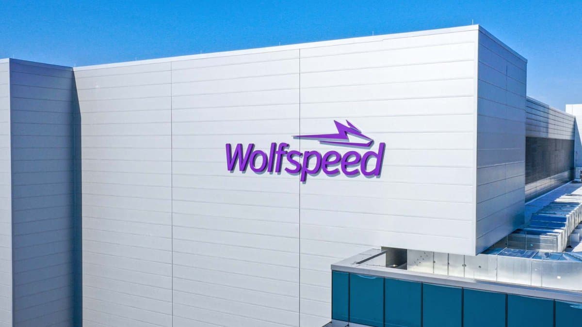 Wolfspeed logo on a building