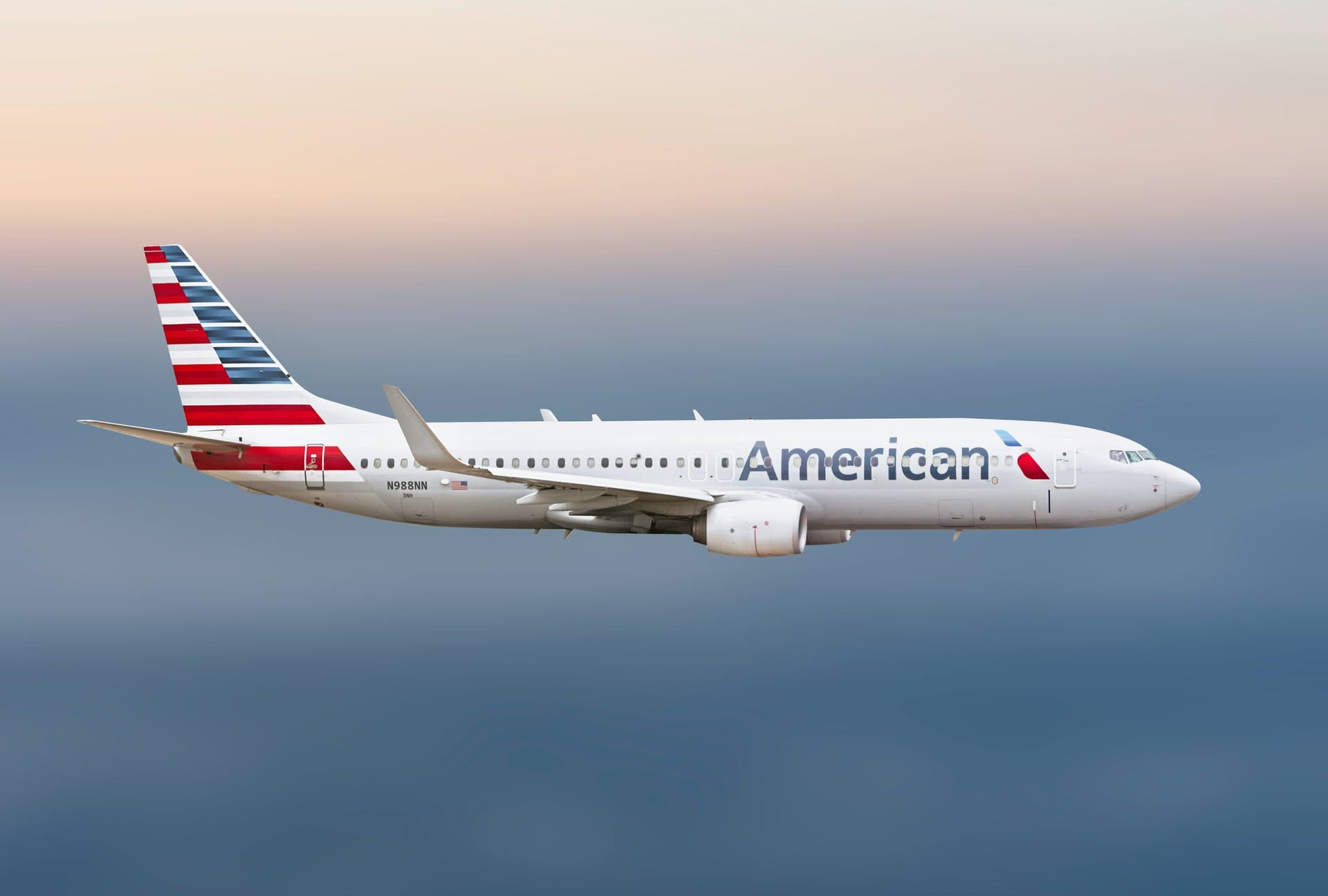 an american airlines plane in the air