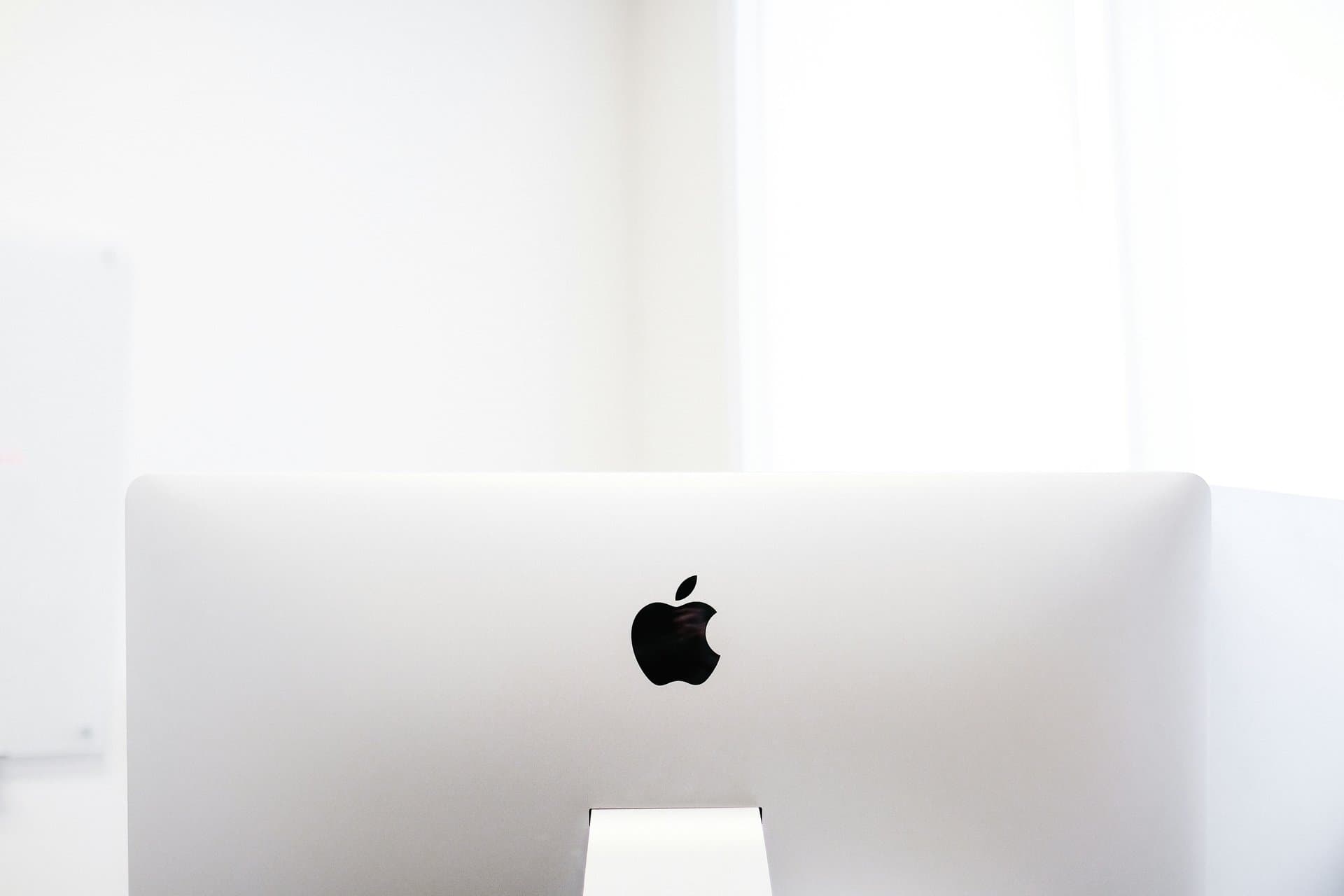 apple mac on a white background