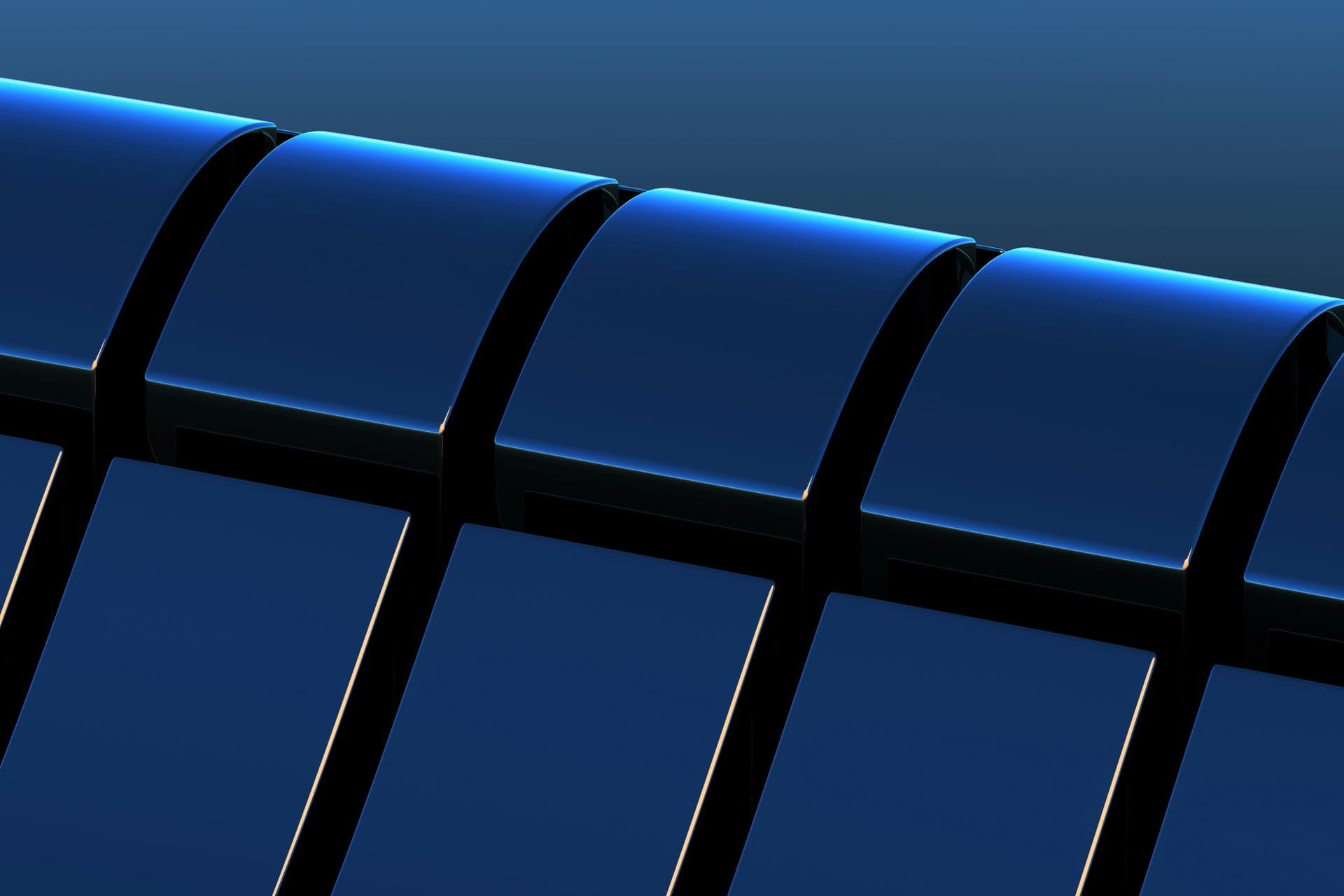 dark blue metal shapes