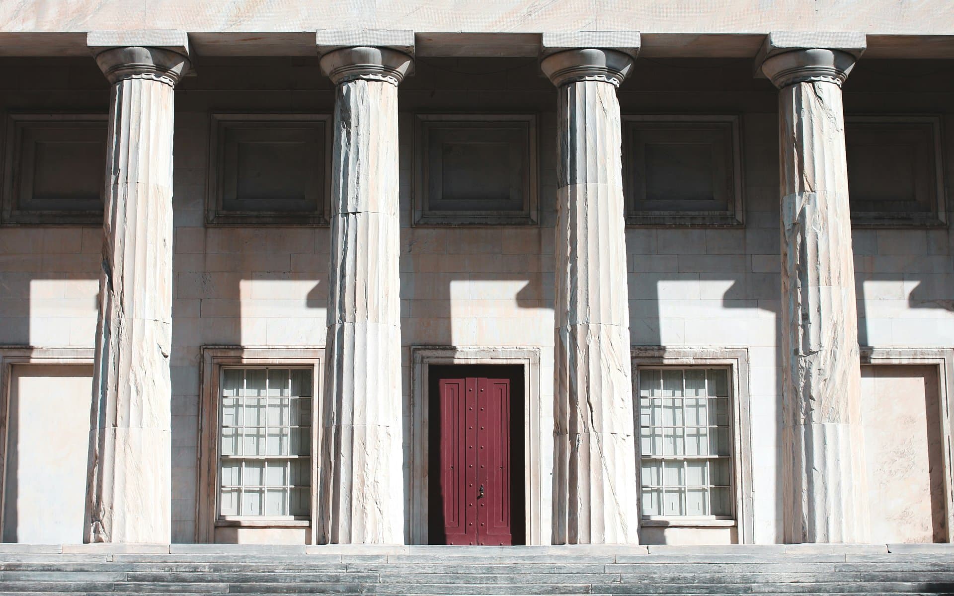 an old white building