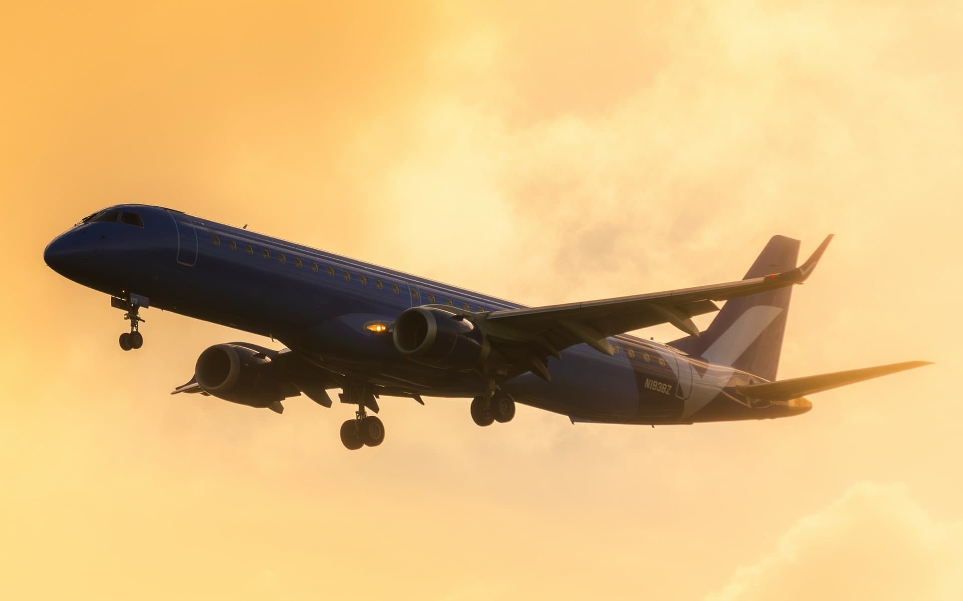 a breeze airways airplane in the sky