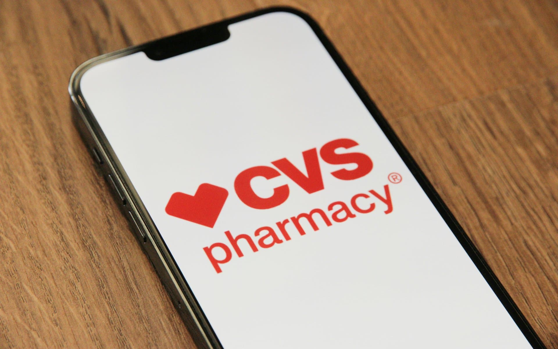 CVS logo on a smartphone screen