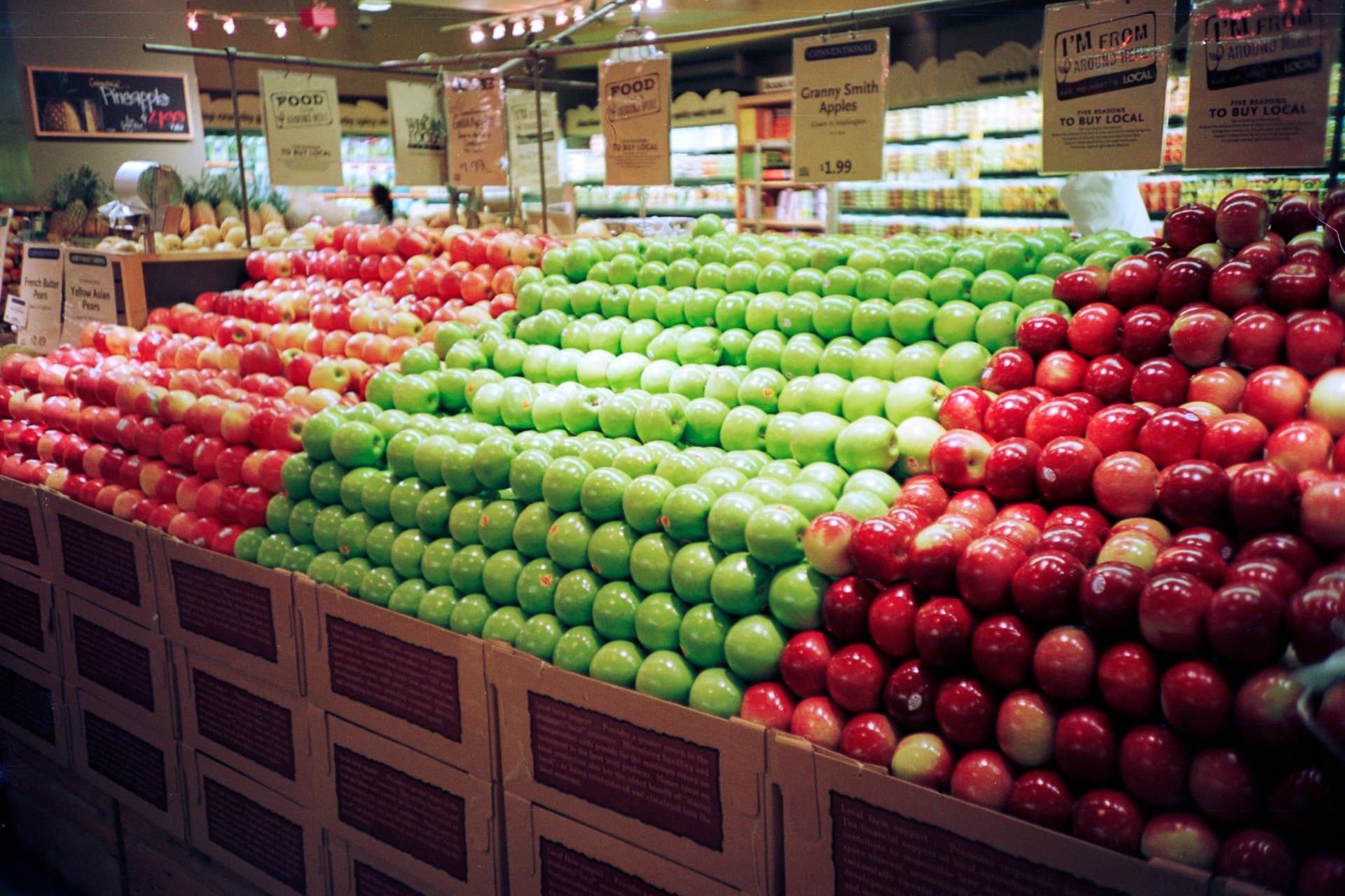 fruits aisle in supermarket