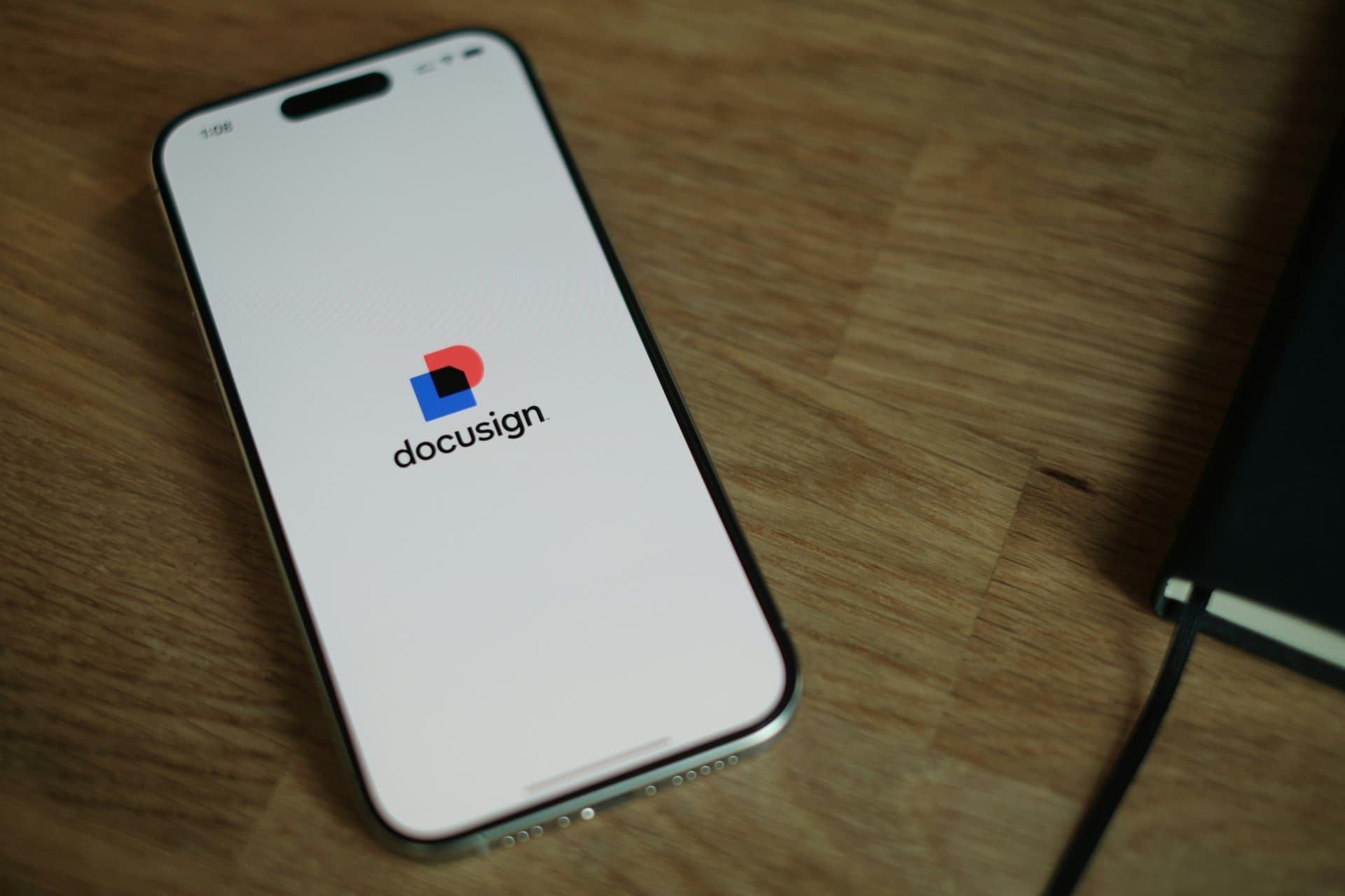 a smartphone with docusign logo