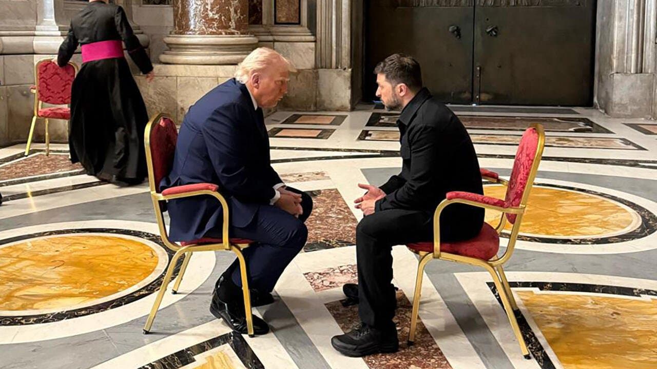 a meeting between former U.S. President Donald Trump and Ukrainian President Volodymyr Zelenskyy