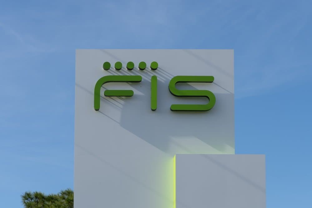a white building with FIS written on it