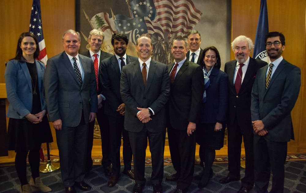 a group of formally dressed individuals