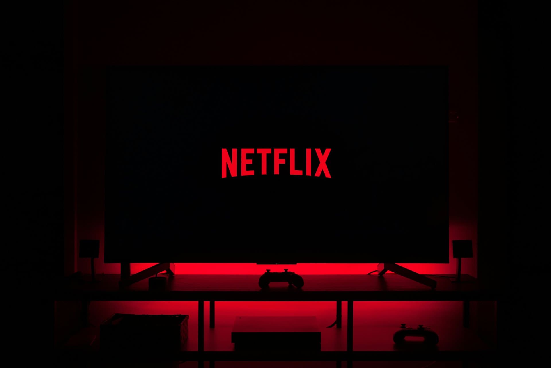 a TV showing Netflix logo