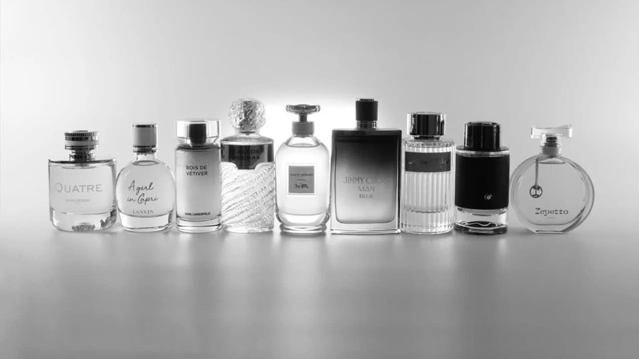 a range of perfum bottles