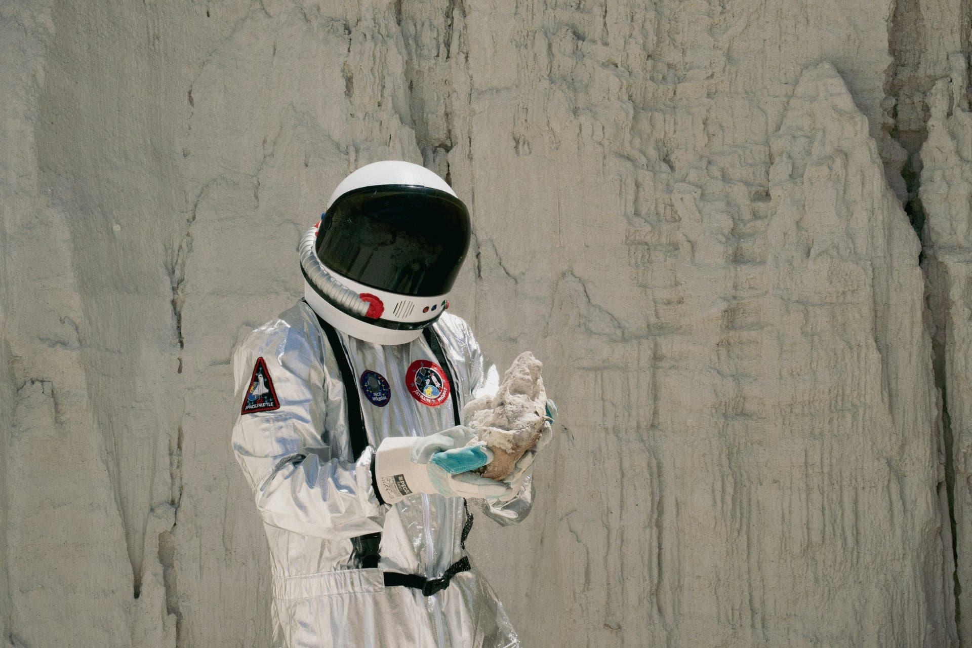 a person wearing an astronaut costume