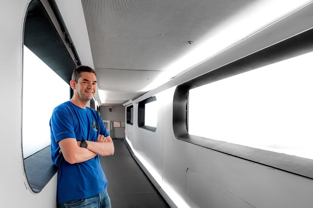 a man standing inside a ship