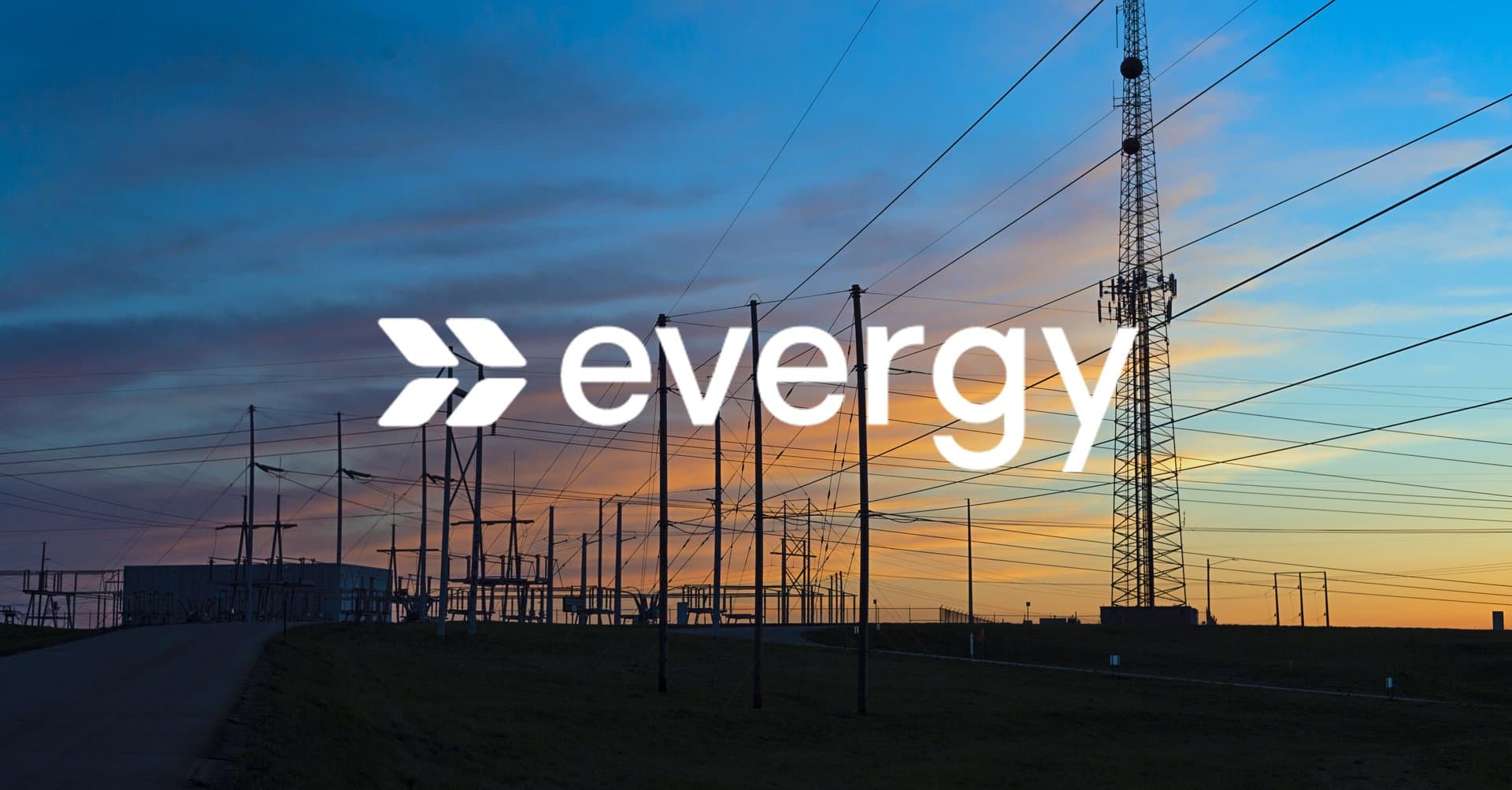 an energy grid at sunset