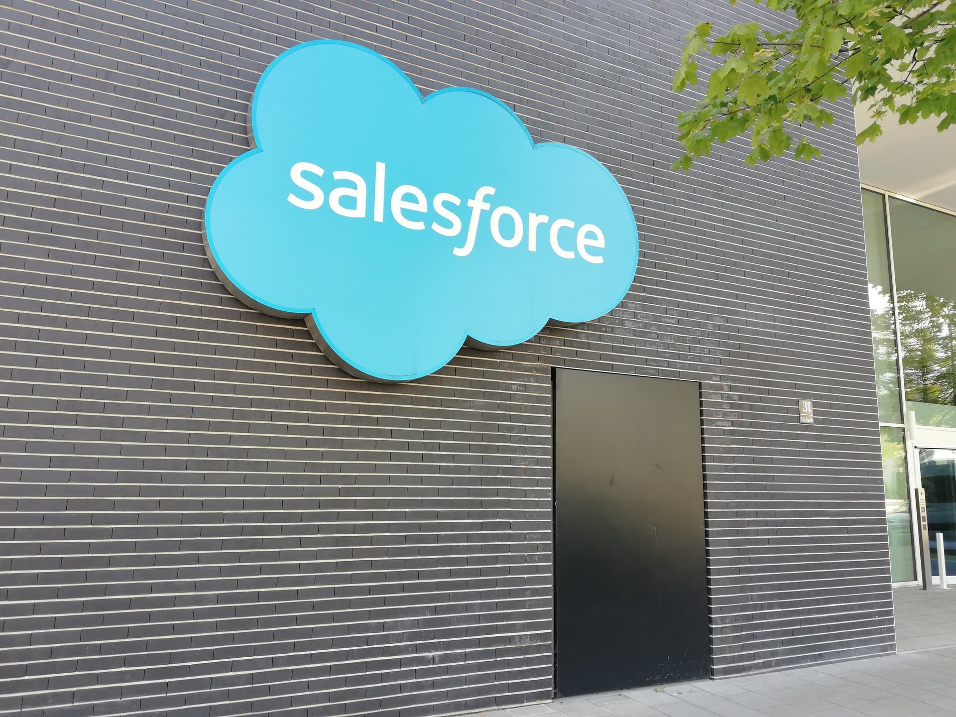 Salesforce logo on a building