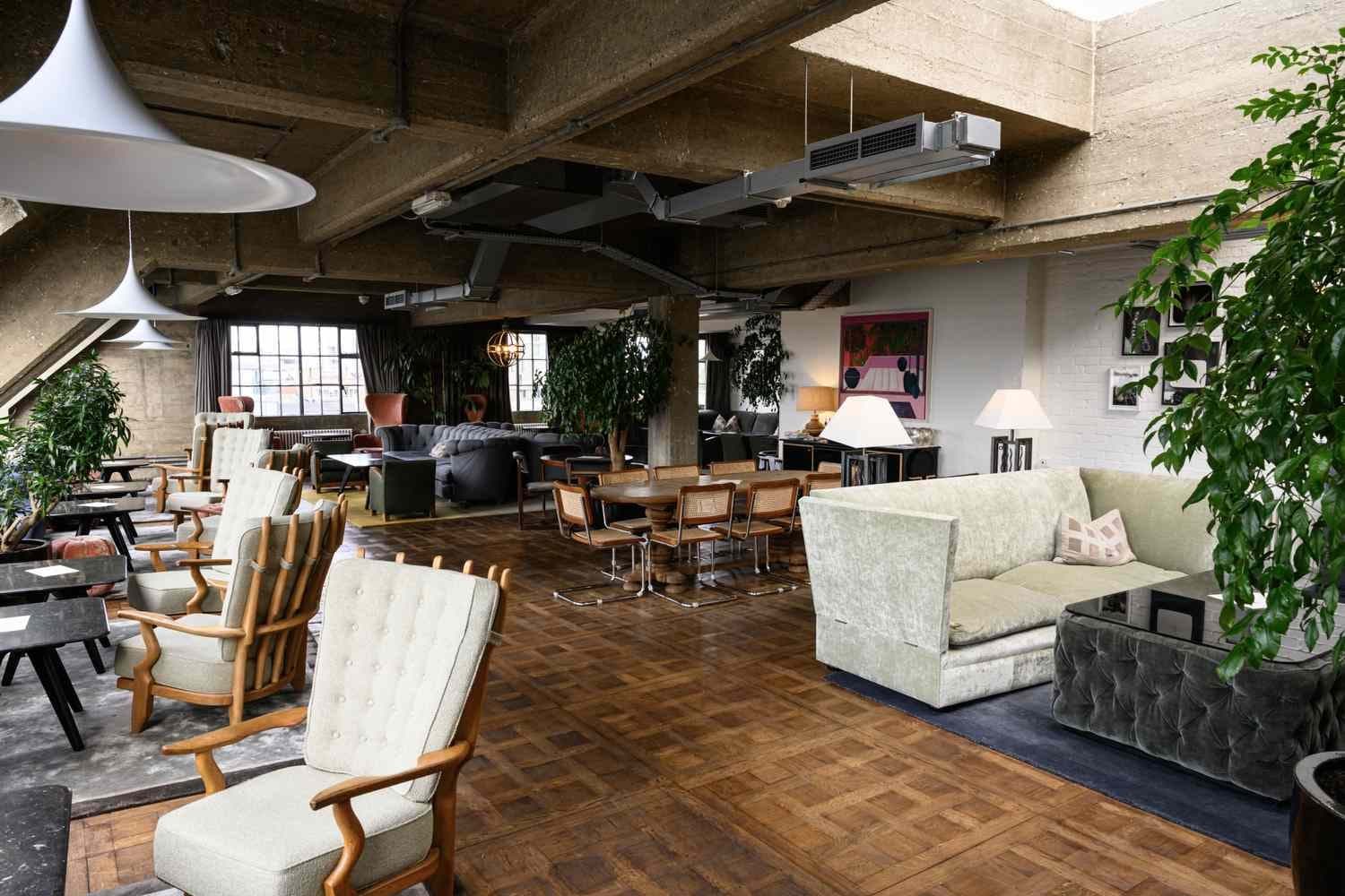 the interior of a Soho House club