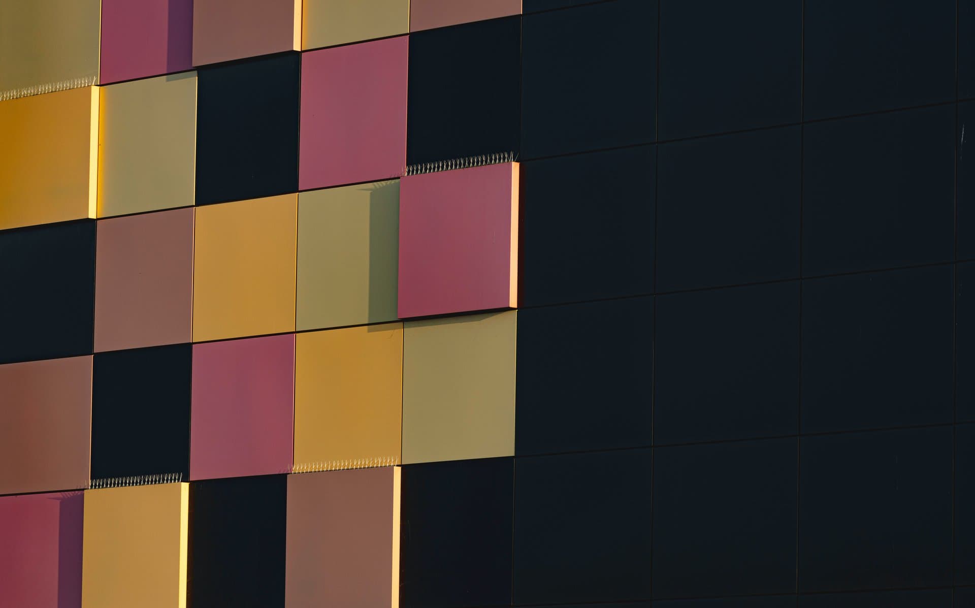 squares on a wall