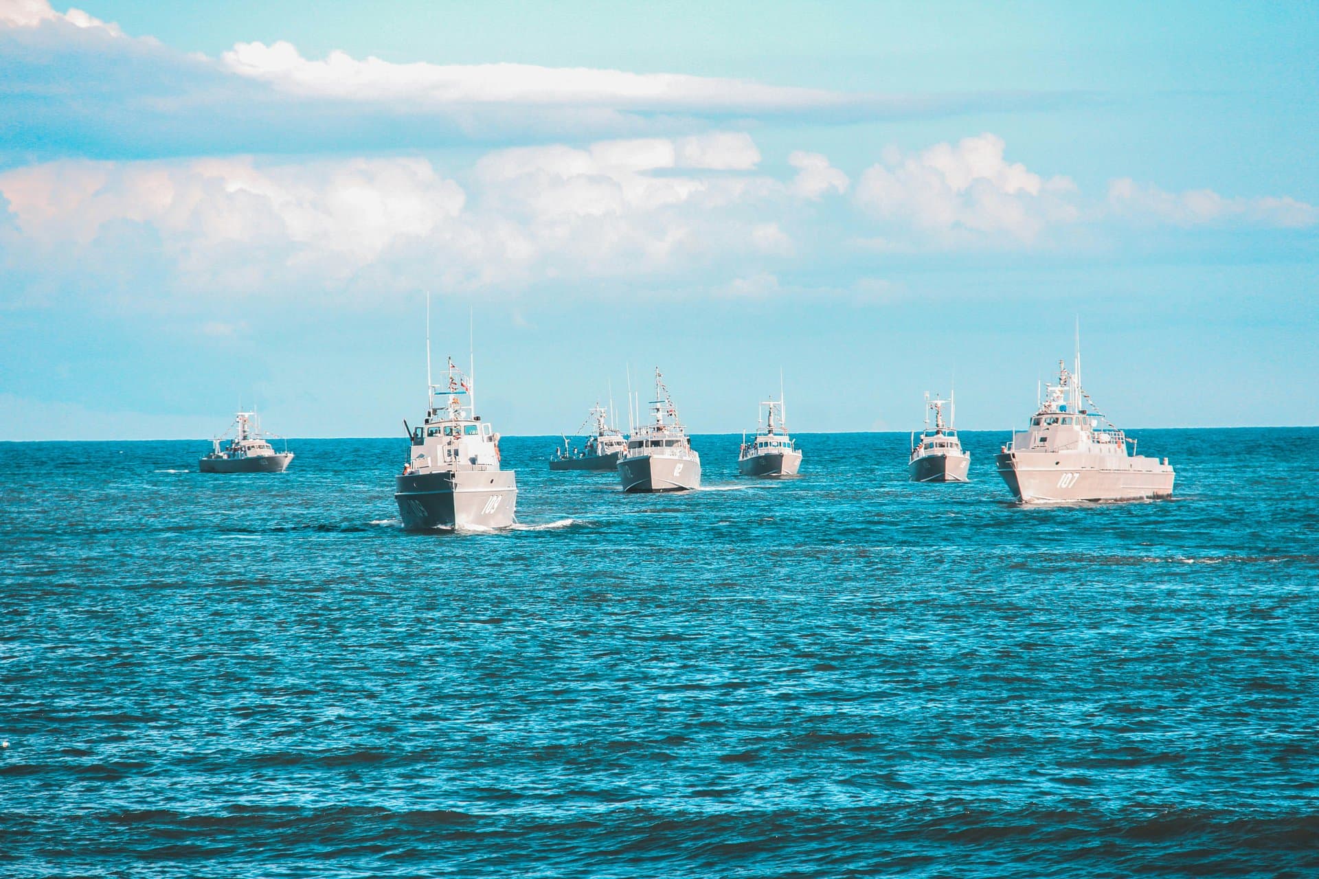warships in the sea