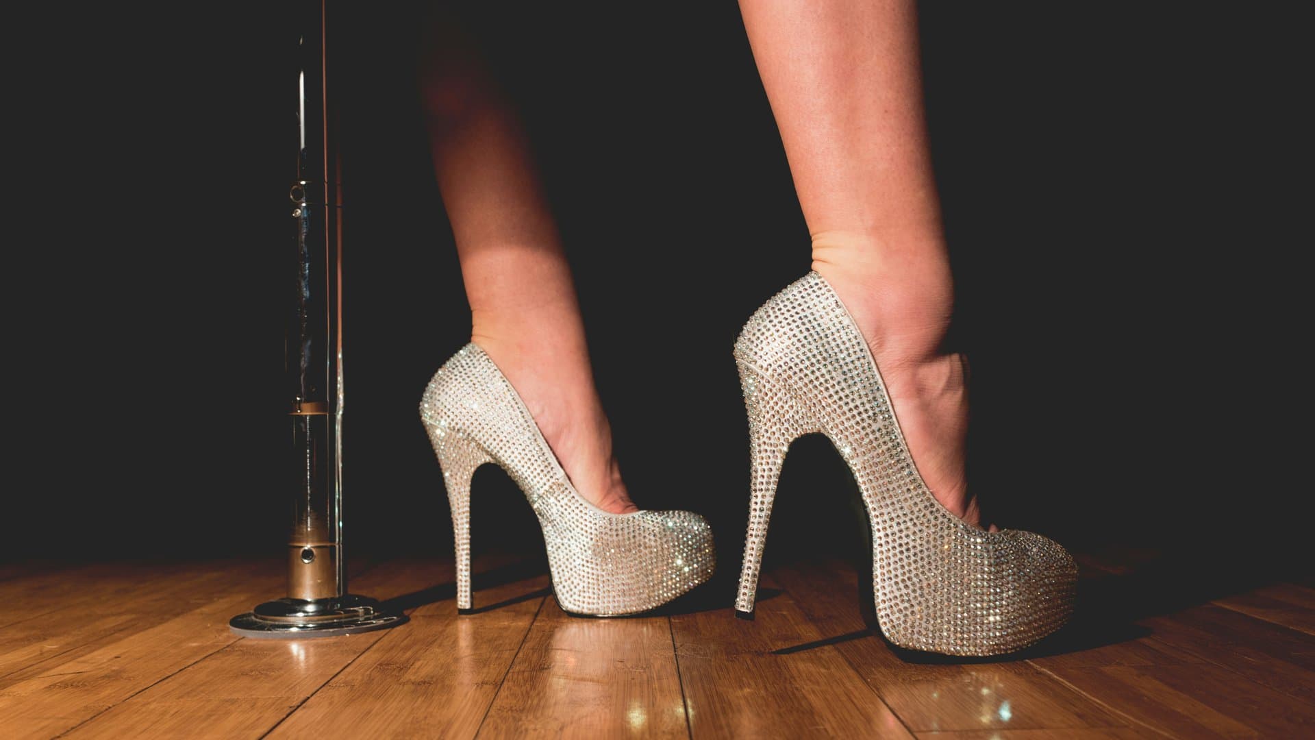 shimmering high heels