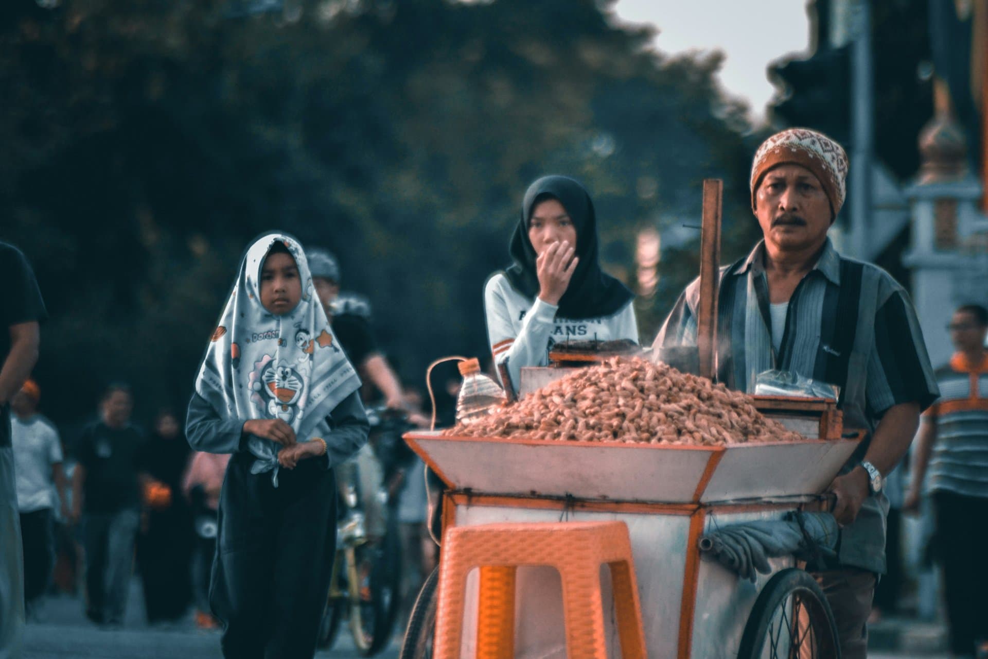 Street vendors in indonesia
