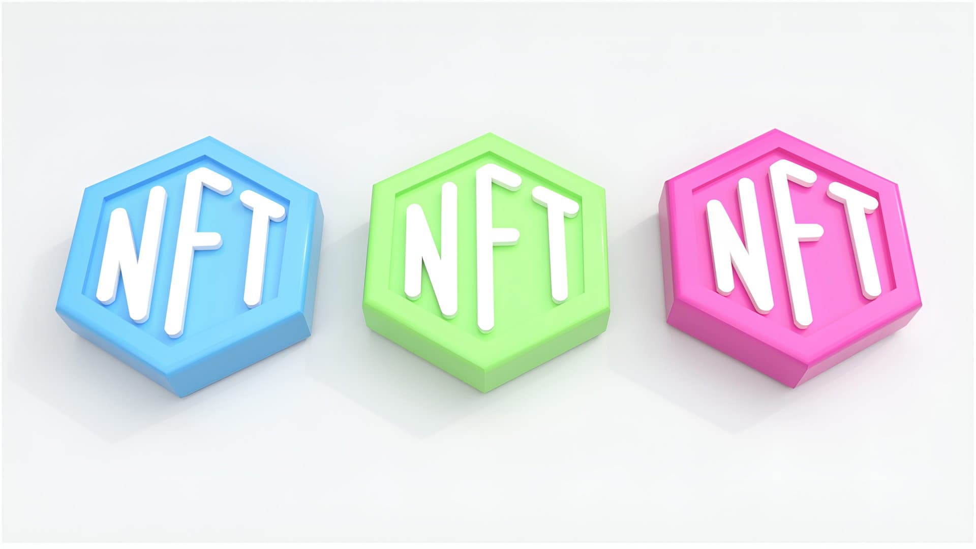 3d renders of NFT coins
