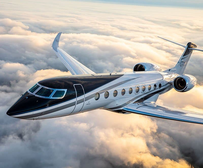 a private jet mid air