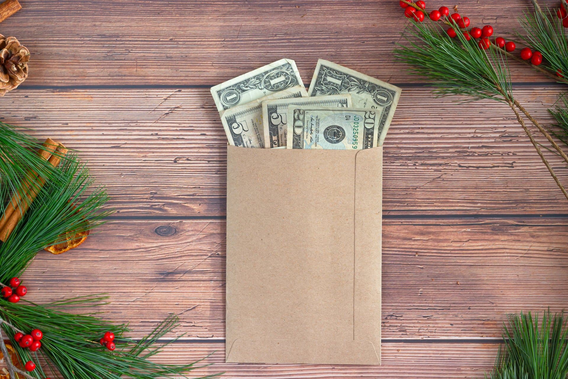 dollars in an envelope