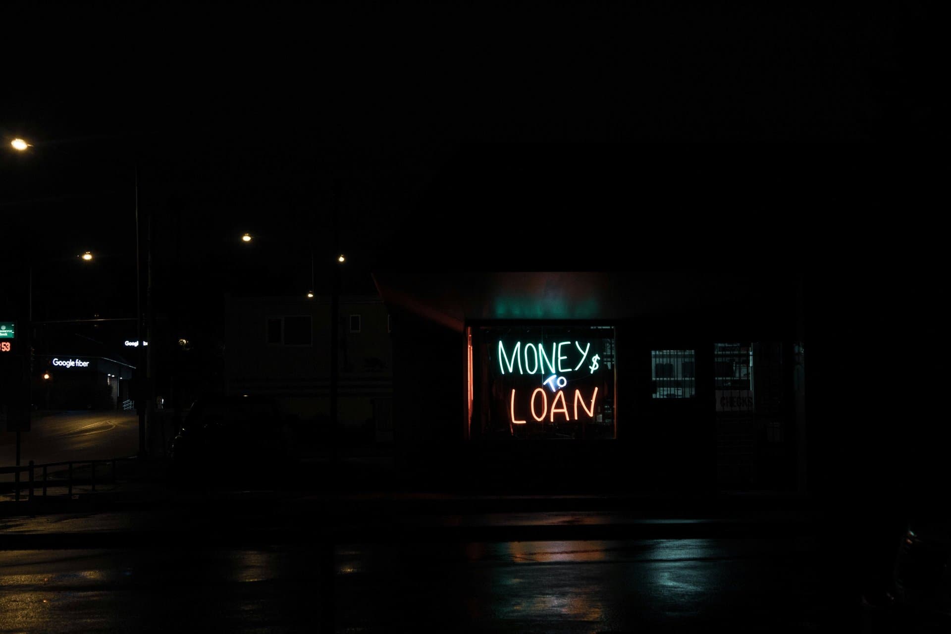 a sign board about loans