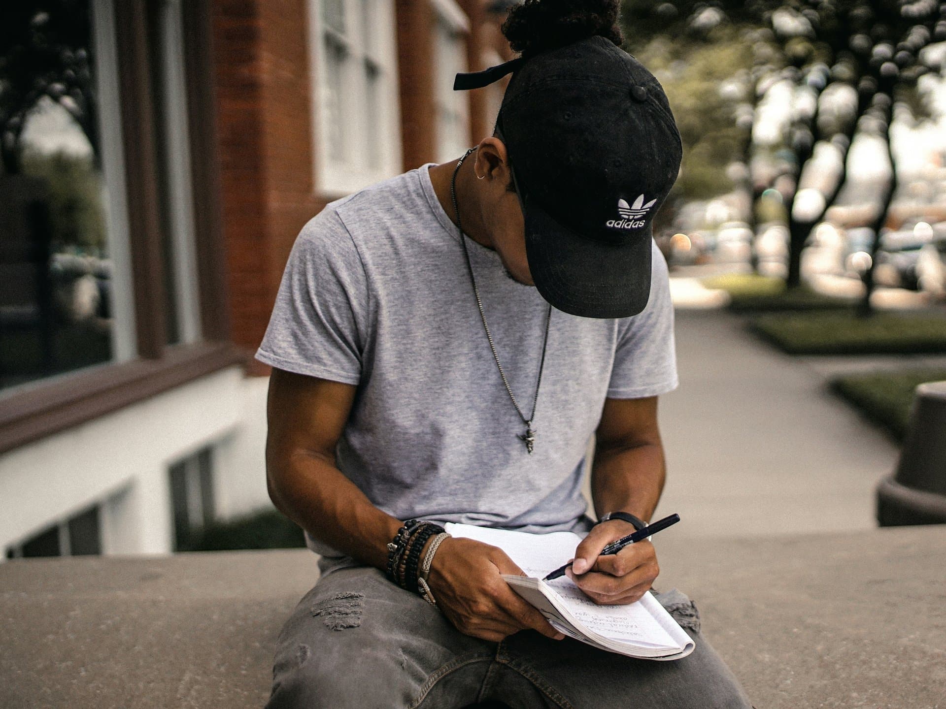 man filling a job application