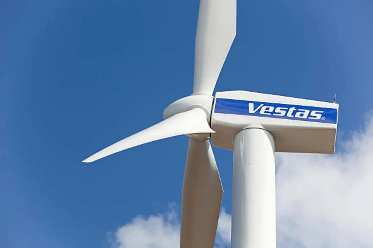 a wind turbine manufactured by Vestas Wind Systems